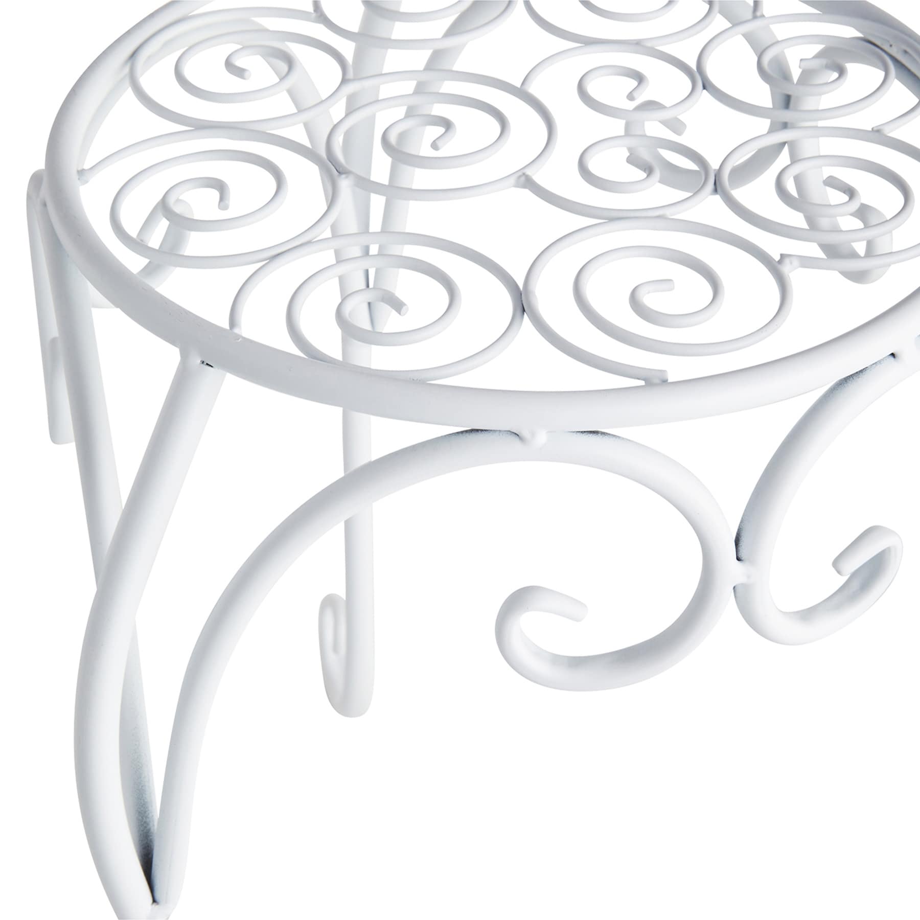 White Metal Plant Stand, Small