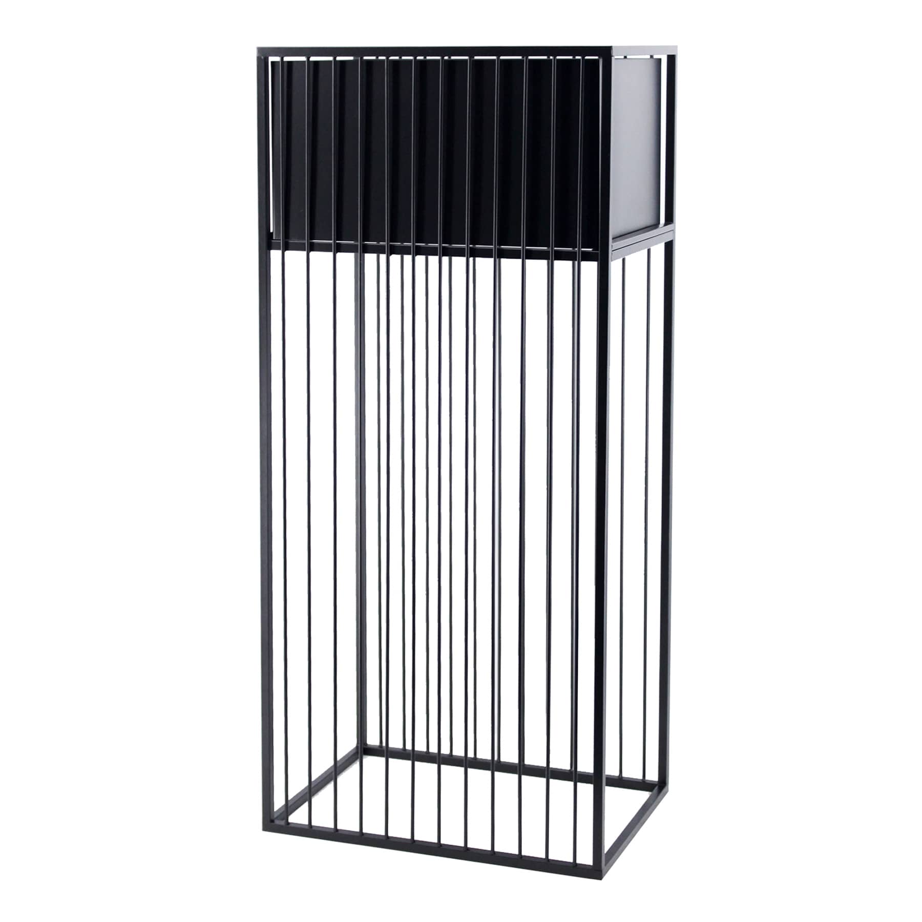 Black Metal Rectangle Planter Stand, Large