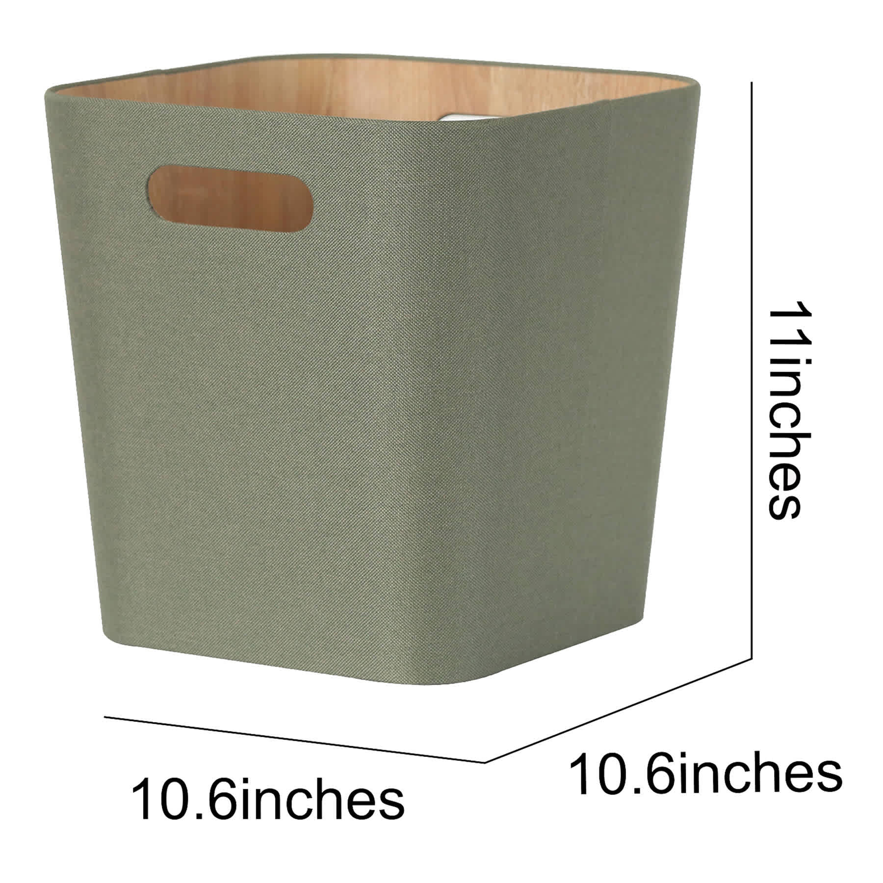 Green Sage & Wood Print Storage Bin, 14l