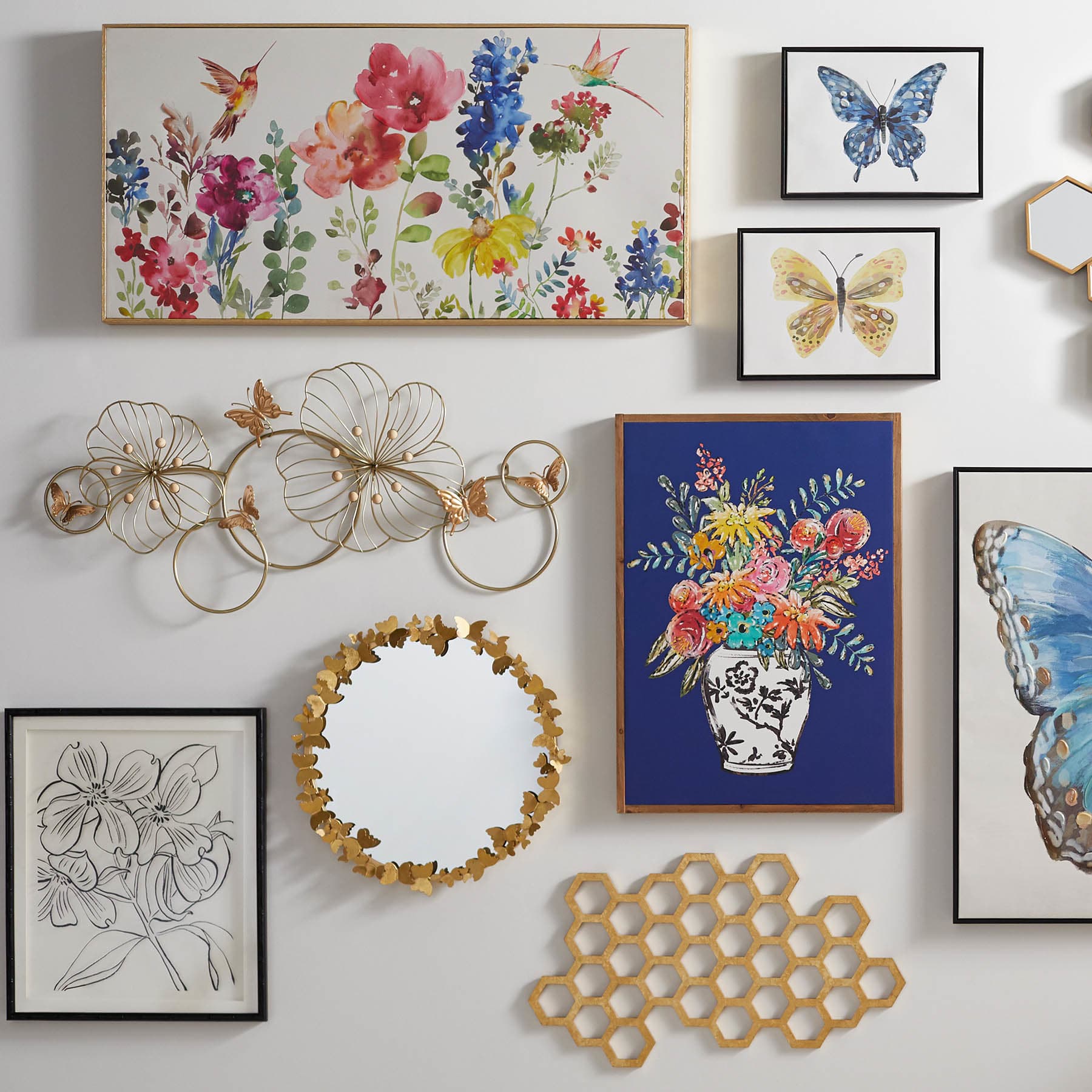 Honeybloom Wooden Honeycomb Wall Art, 17x13