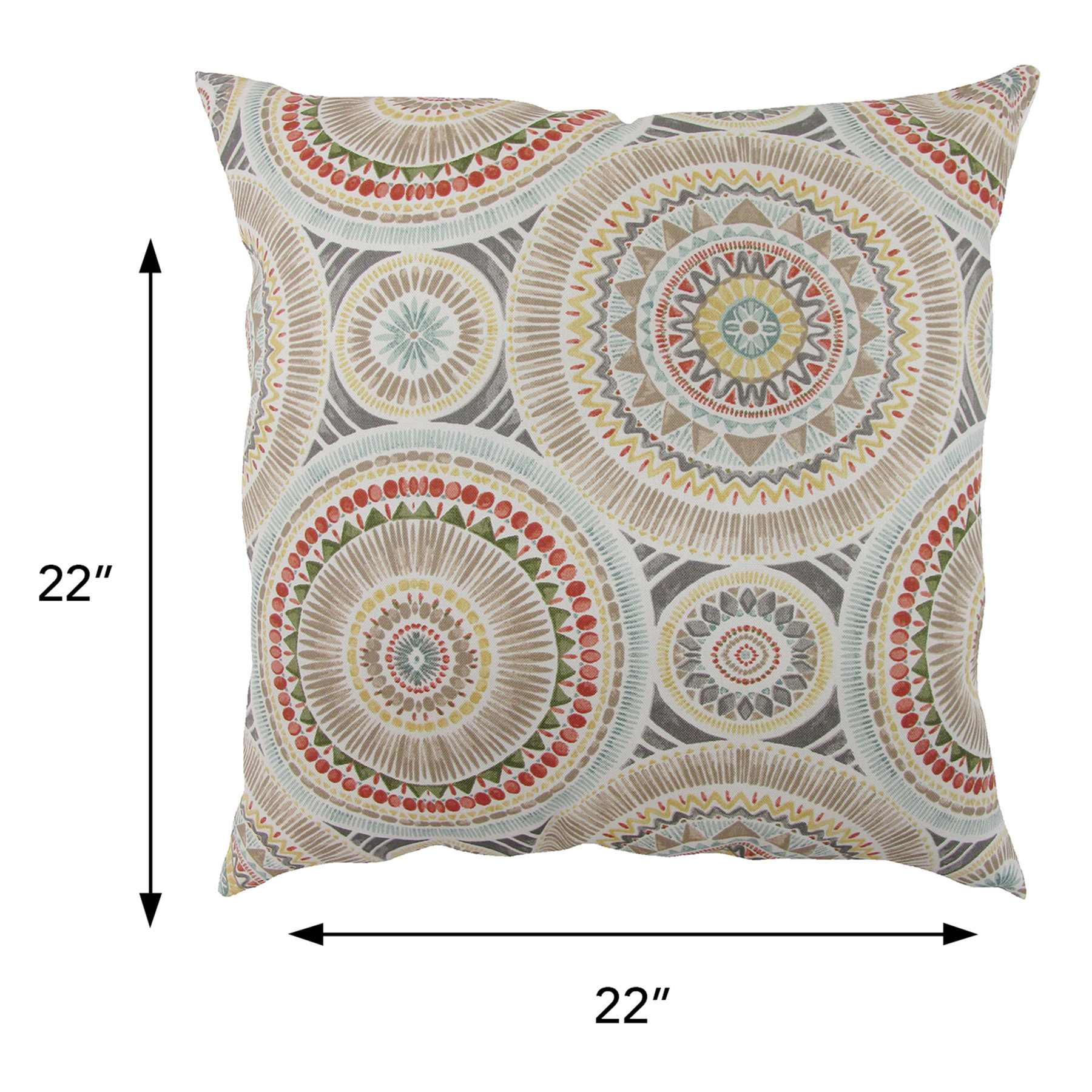 Medallion Sandstone Oversized Square Outdoor Throw Pillow, 20"