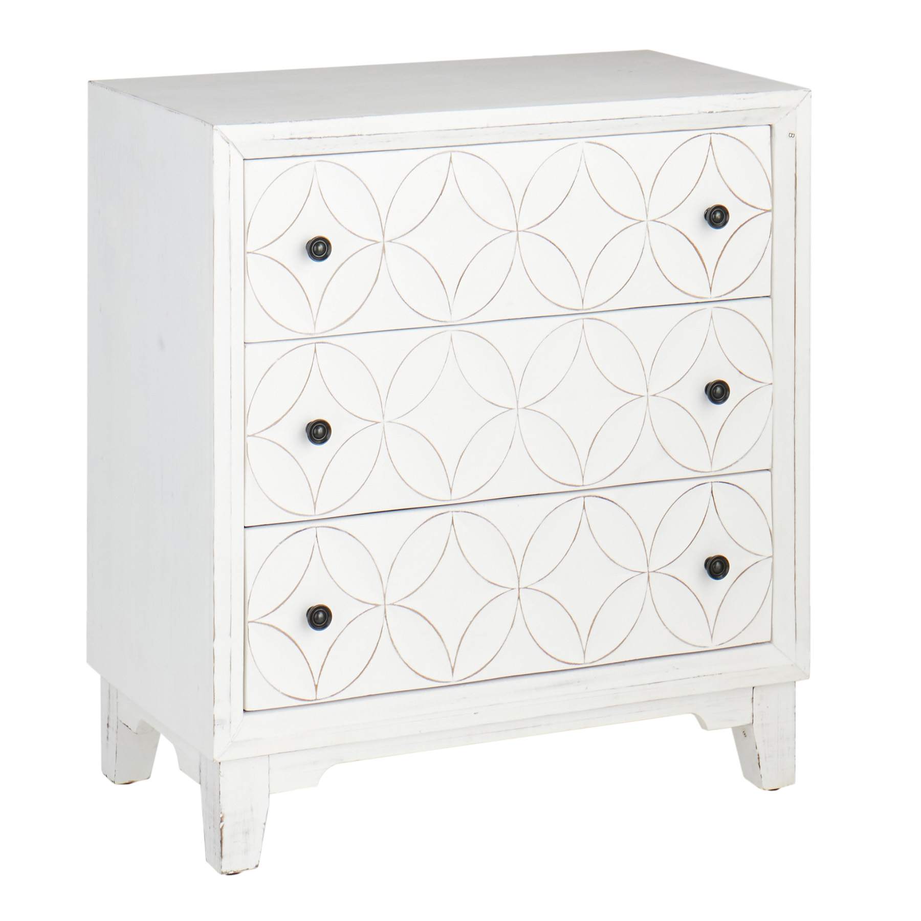 Providence Lorie 3-Drawer Wooden Cabinet, White
