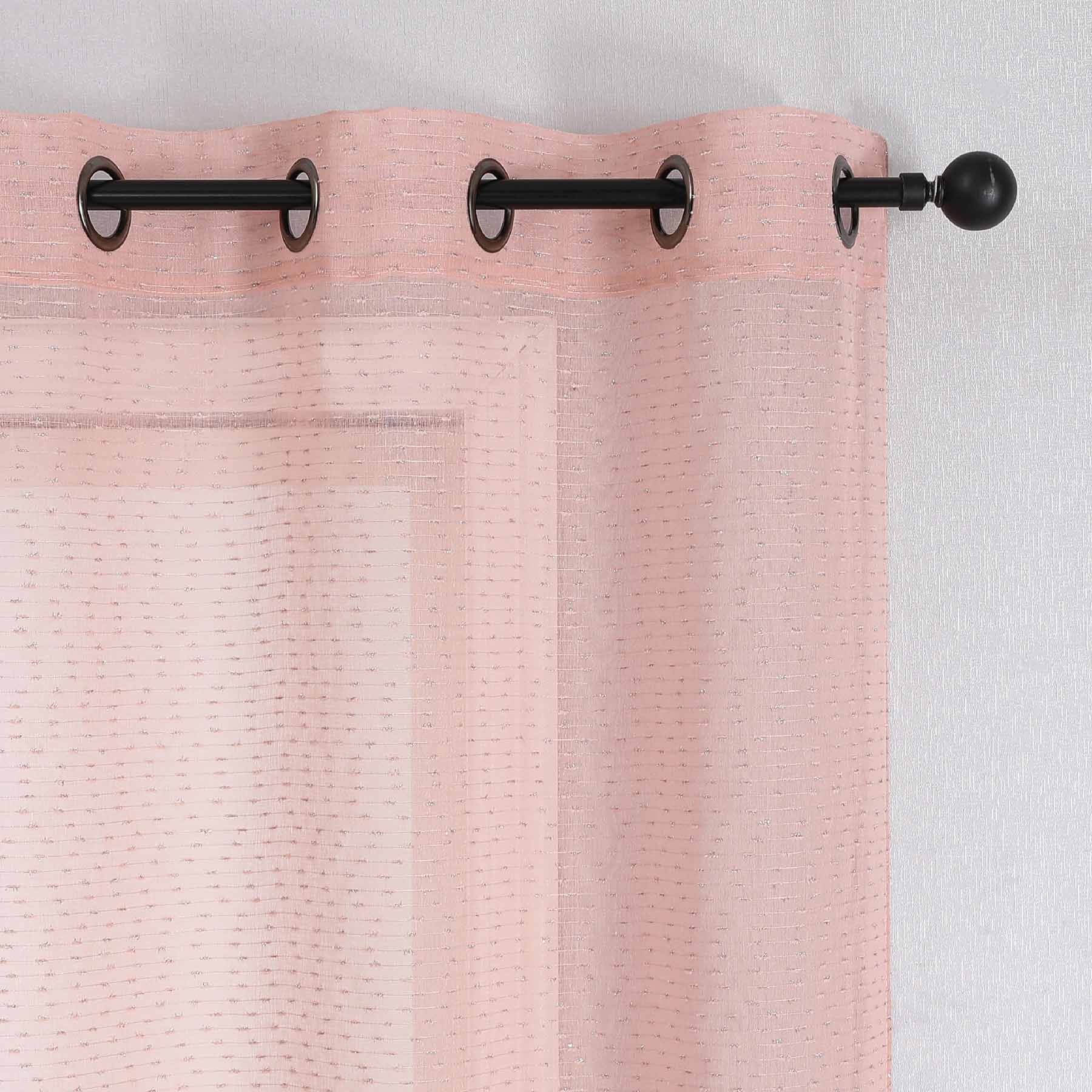 2-Pack Blush Textured Sheer Grommet Curtain Panels, 84"