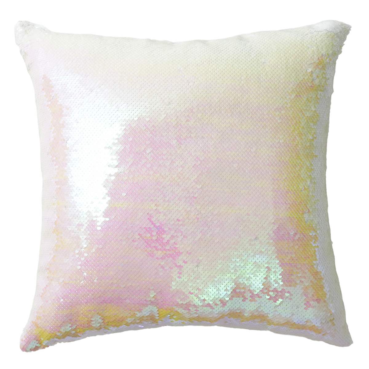 White Ombre Sequin Throw Pillow, 18"