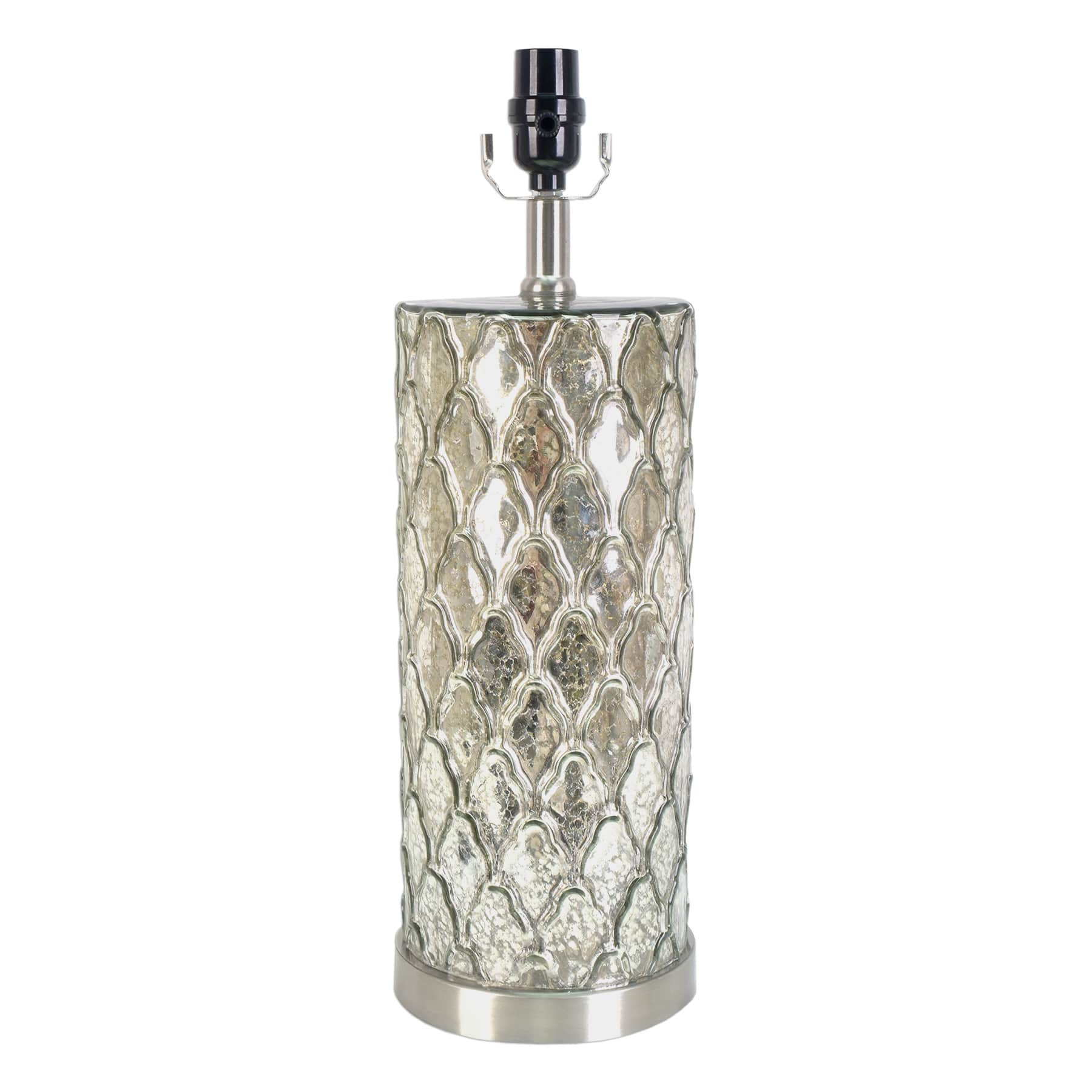 Providence Mercury Glass Quatrefoil Medium Table Lamp Base, 19"