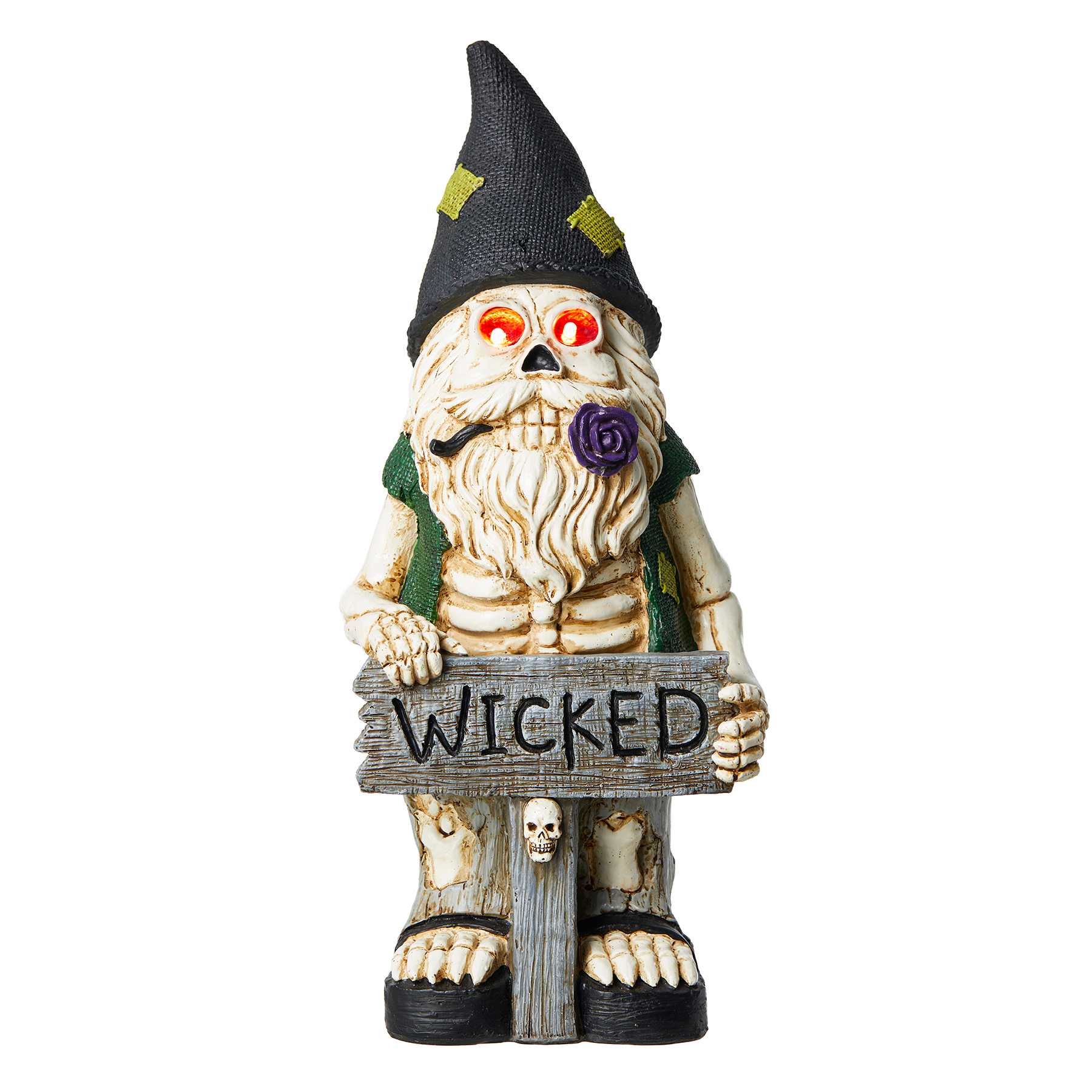 Grim Gardens LED Garden Gnome, 16"