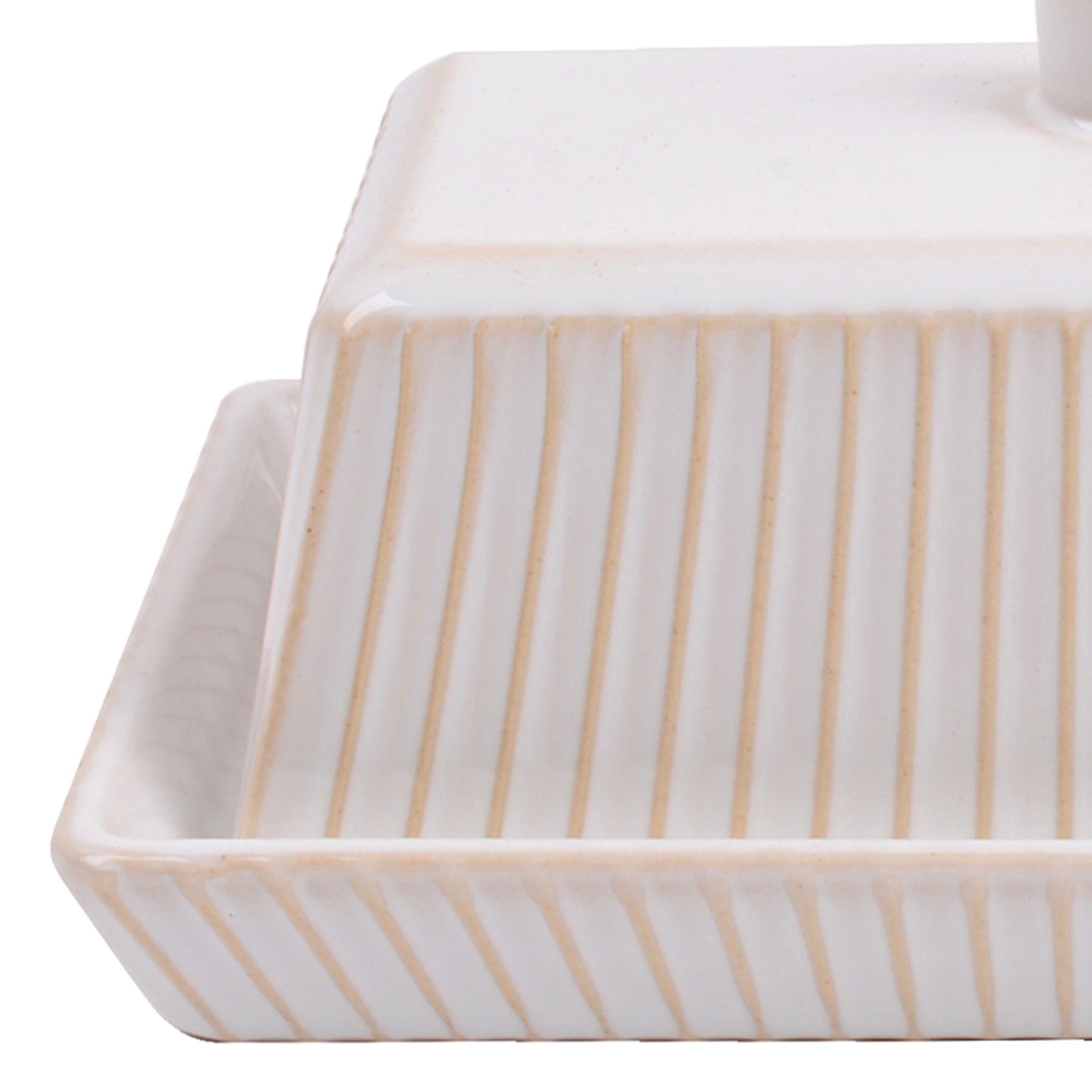 Honeybloom Pasadena Butter Dish, White