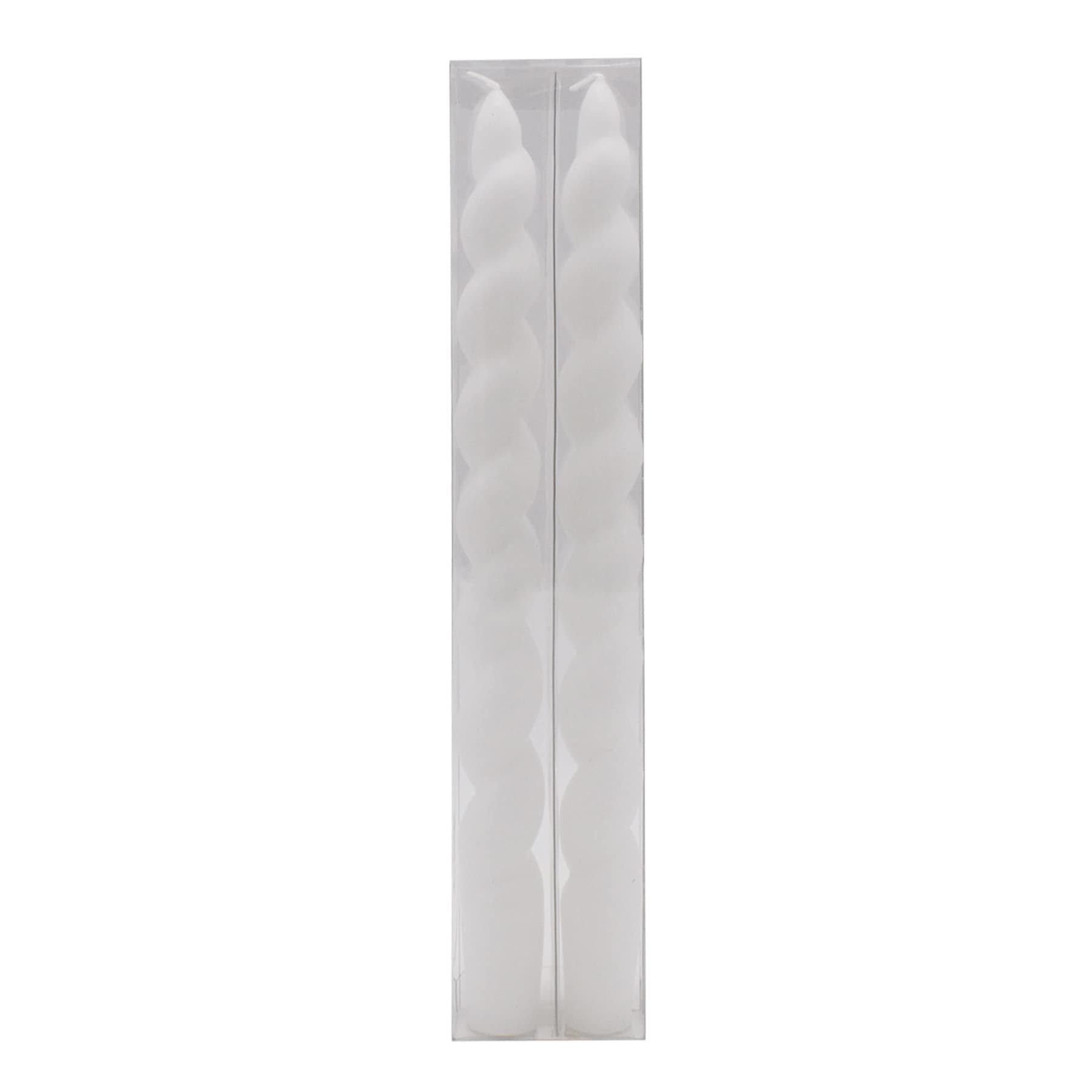 2-Pack White Twisted Taper Candles, 10"
