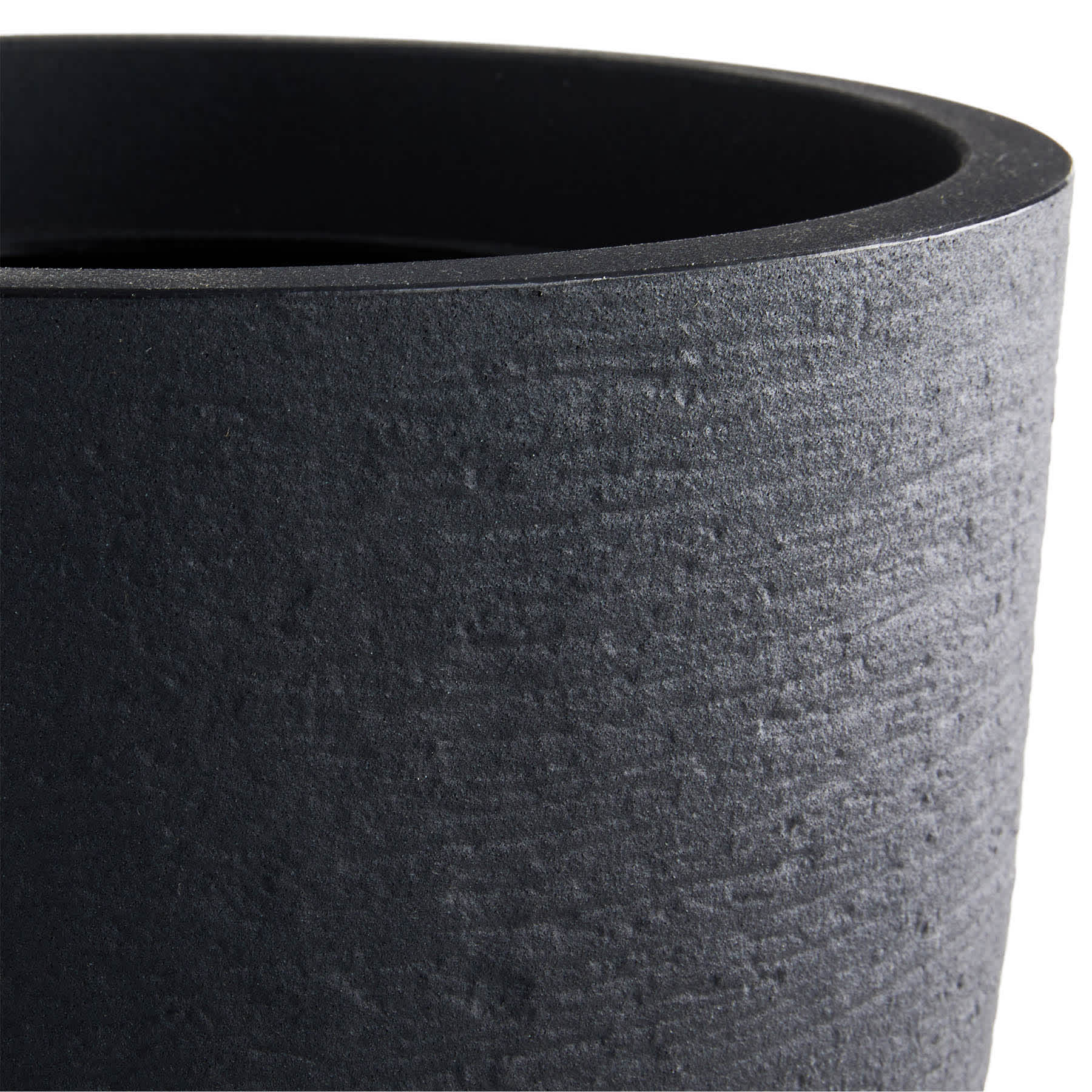 Japi All Weather Proof Black Modern Conic Outdoor Planter, Small
