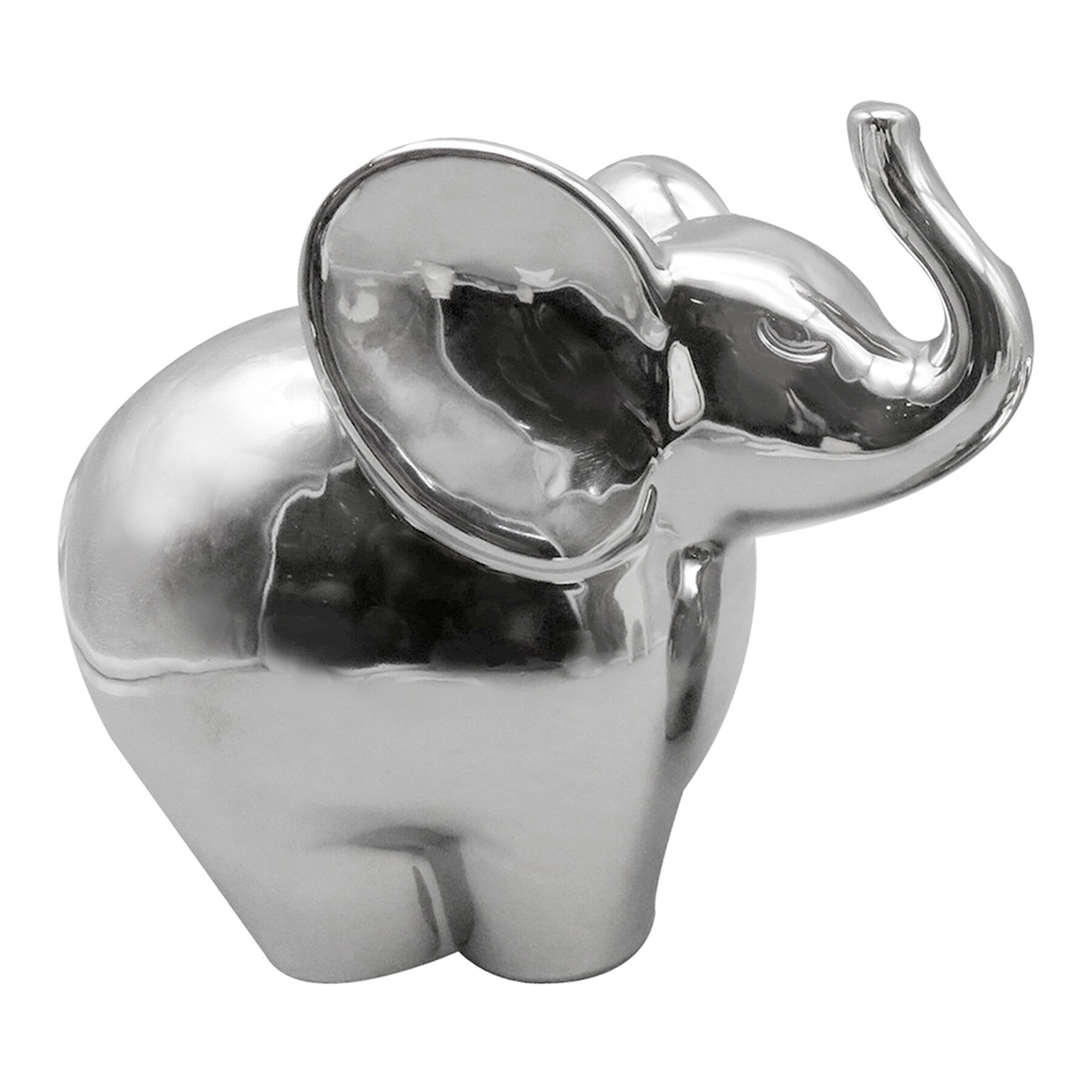 Silver Ceramic Elephant, 4"
