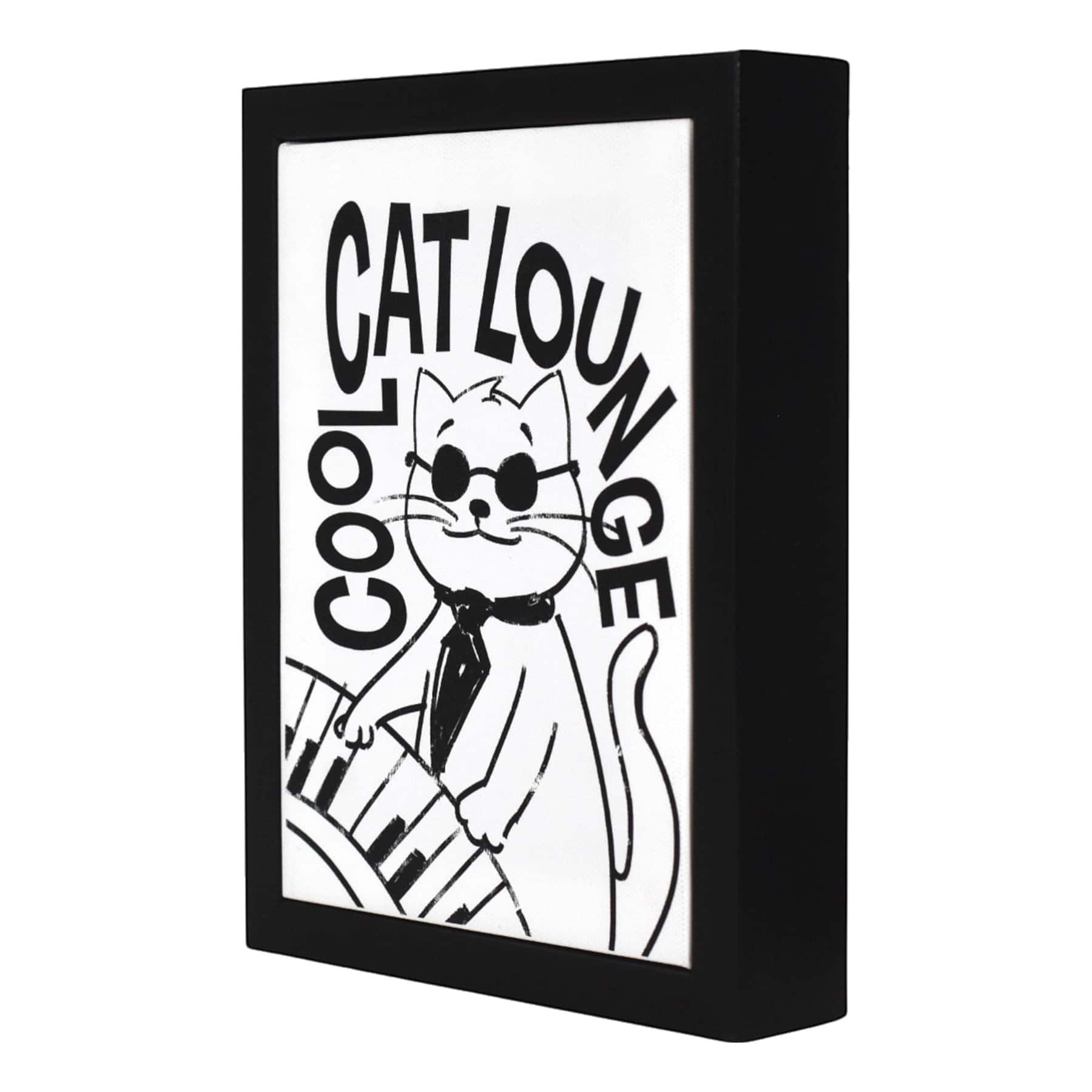 Cool Cat Lounge Framed Canvas, 6x8