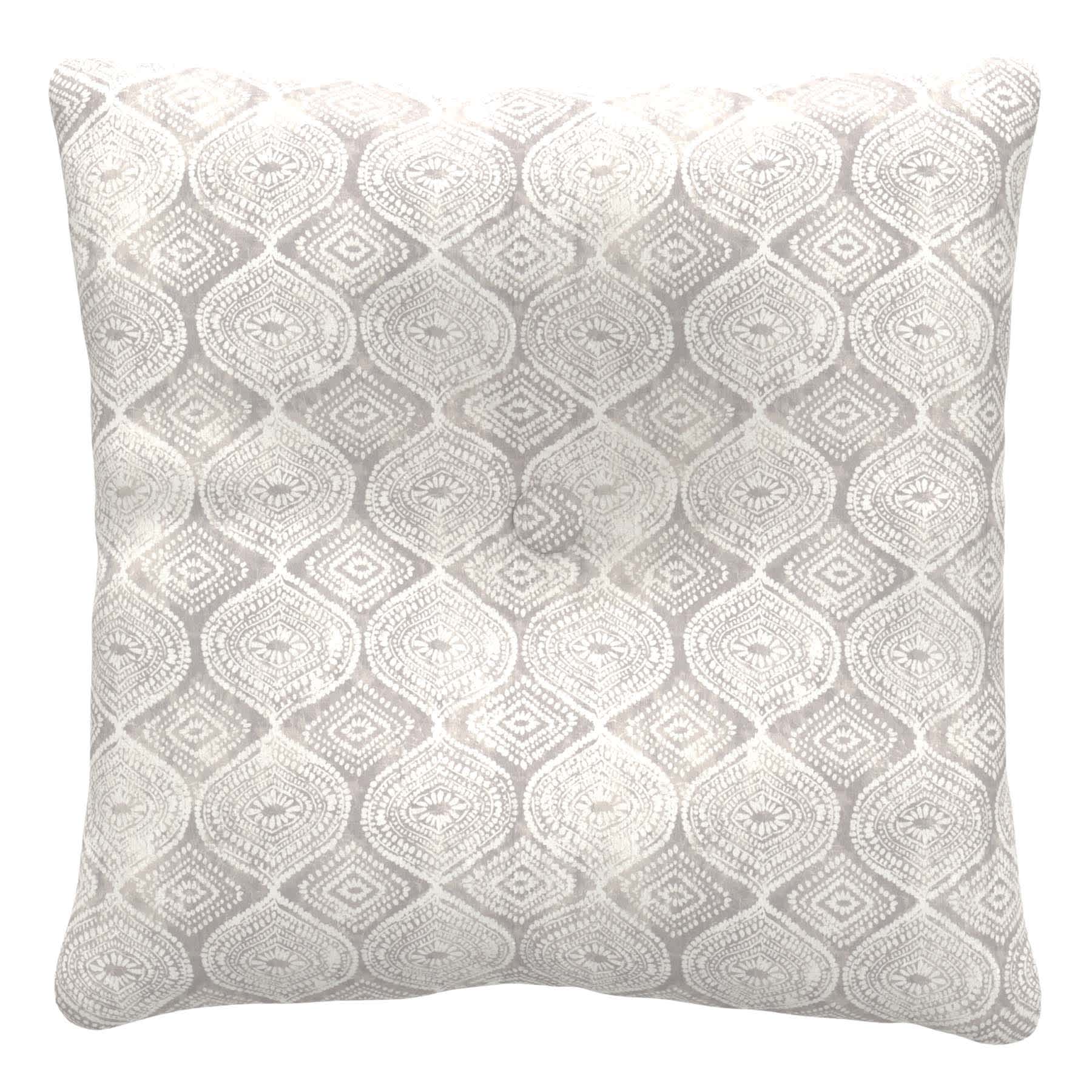 Grey Patna Geo Outdoor Tufted Back Cushion