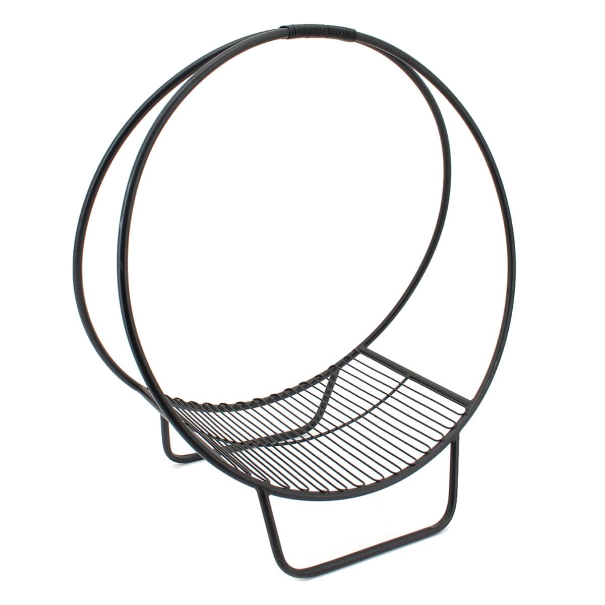 Black Wired Metal Log Holder, 25"