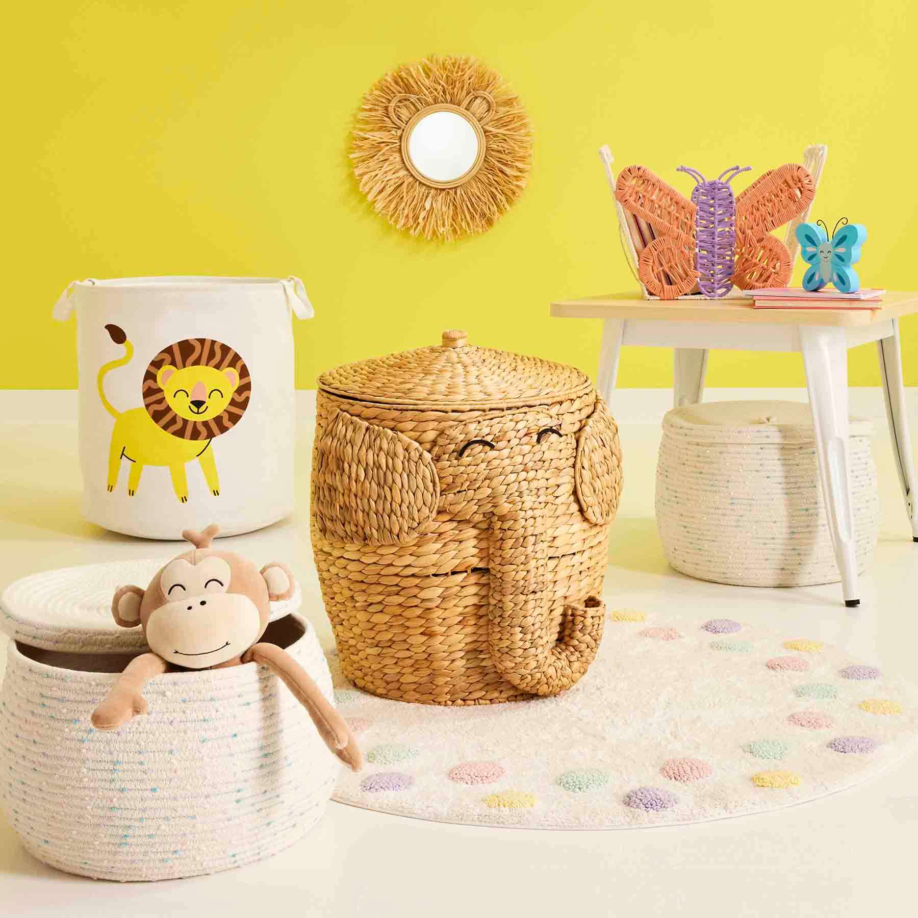 Tiny Dreamers Elephant Water Hyacinth Laundry Hamper