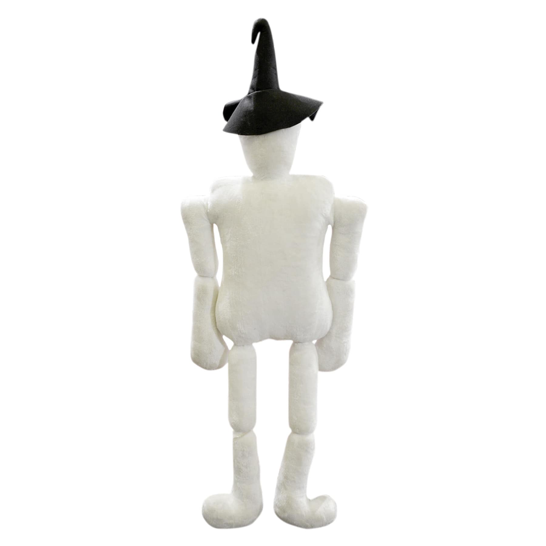 Oversized Skeleton Throw Pillow with Witch Hat, 60x22