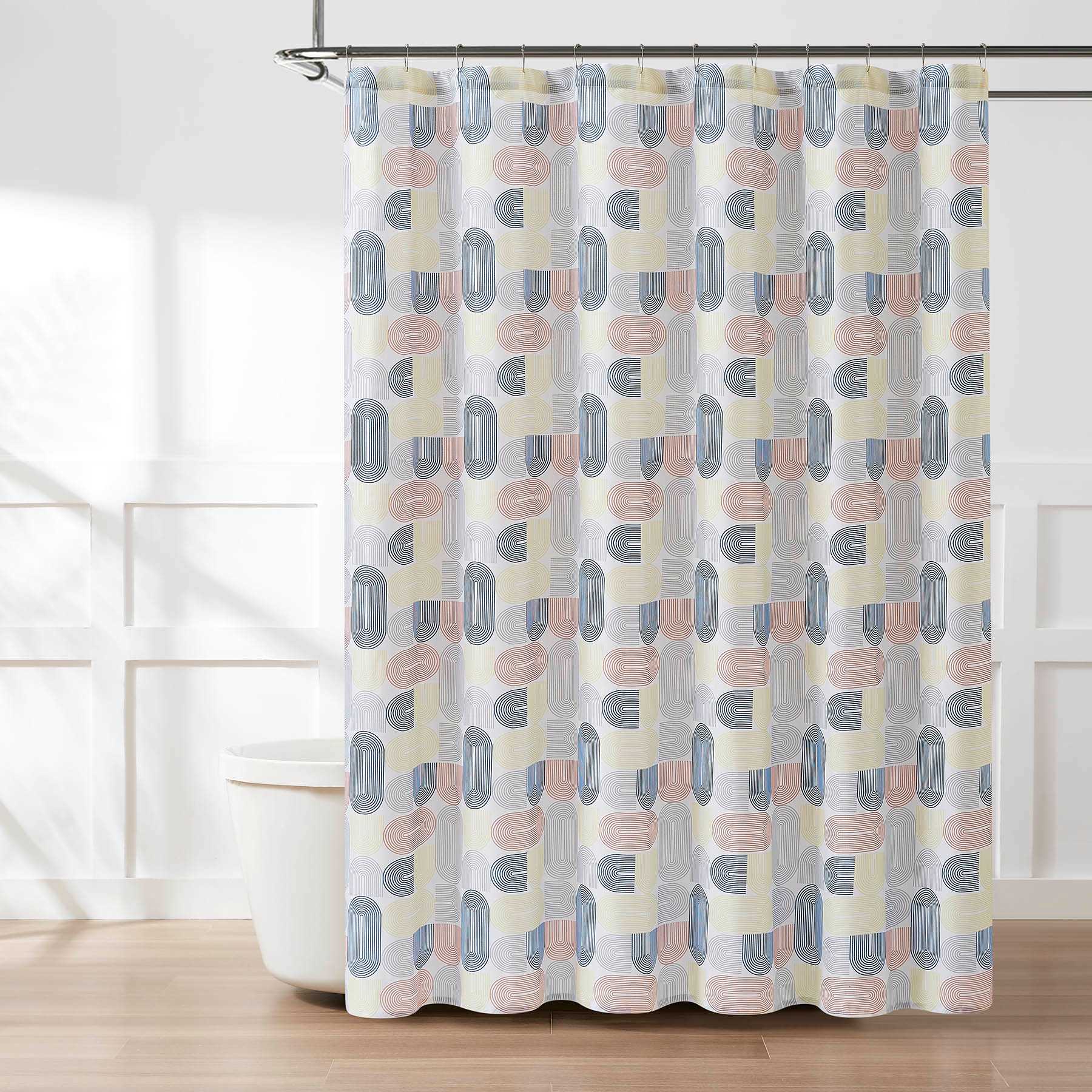 13-Piece Modern Arches Shower Curtain Set, 72"