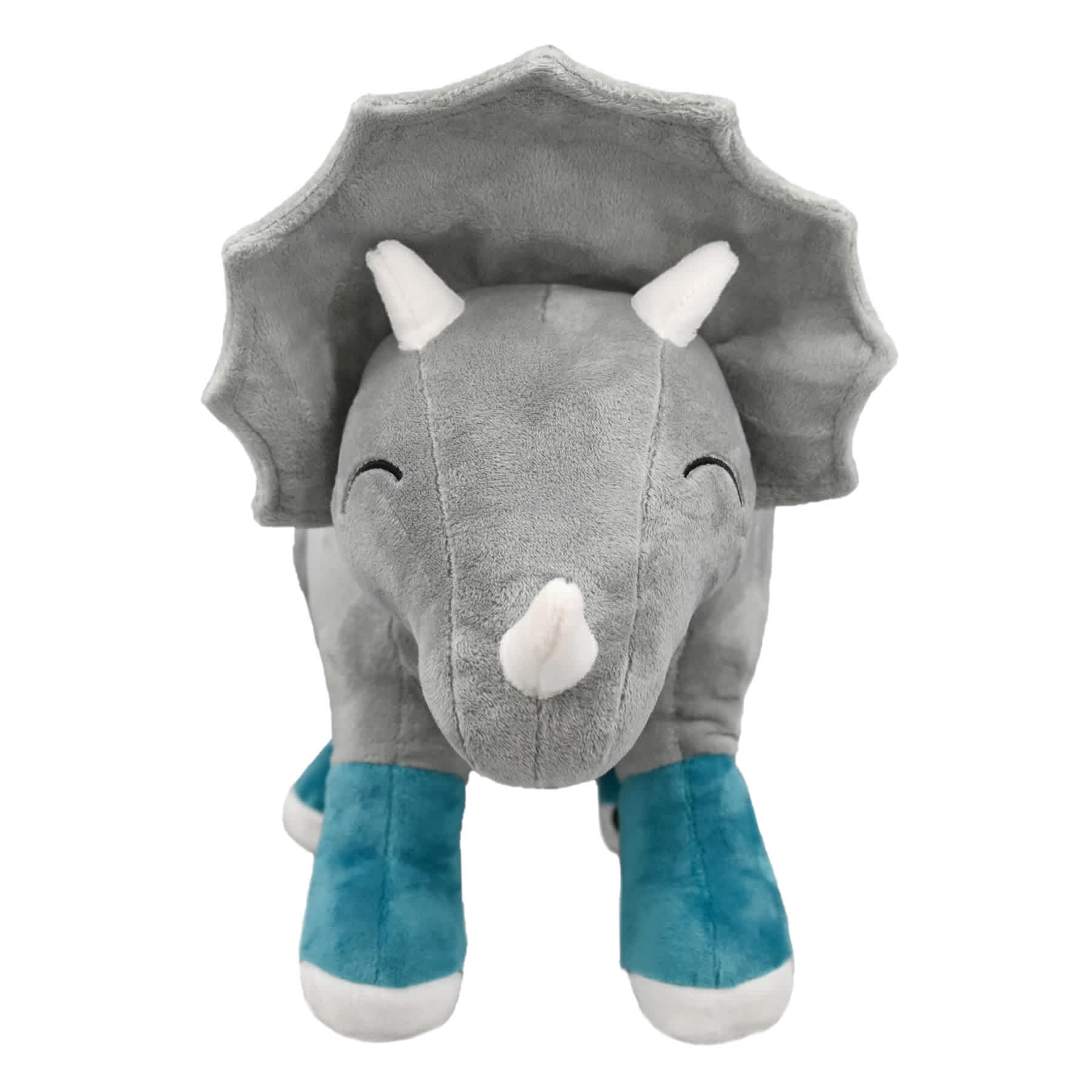 Tiny Dreamers Grey Triceratops Shaped Pillow, 11x16