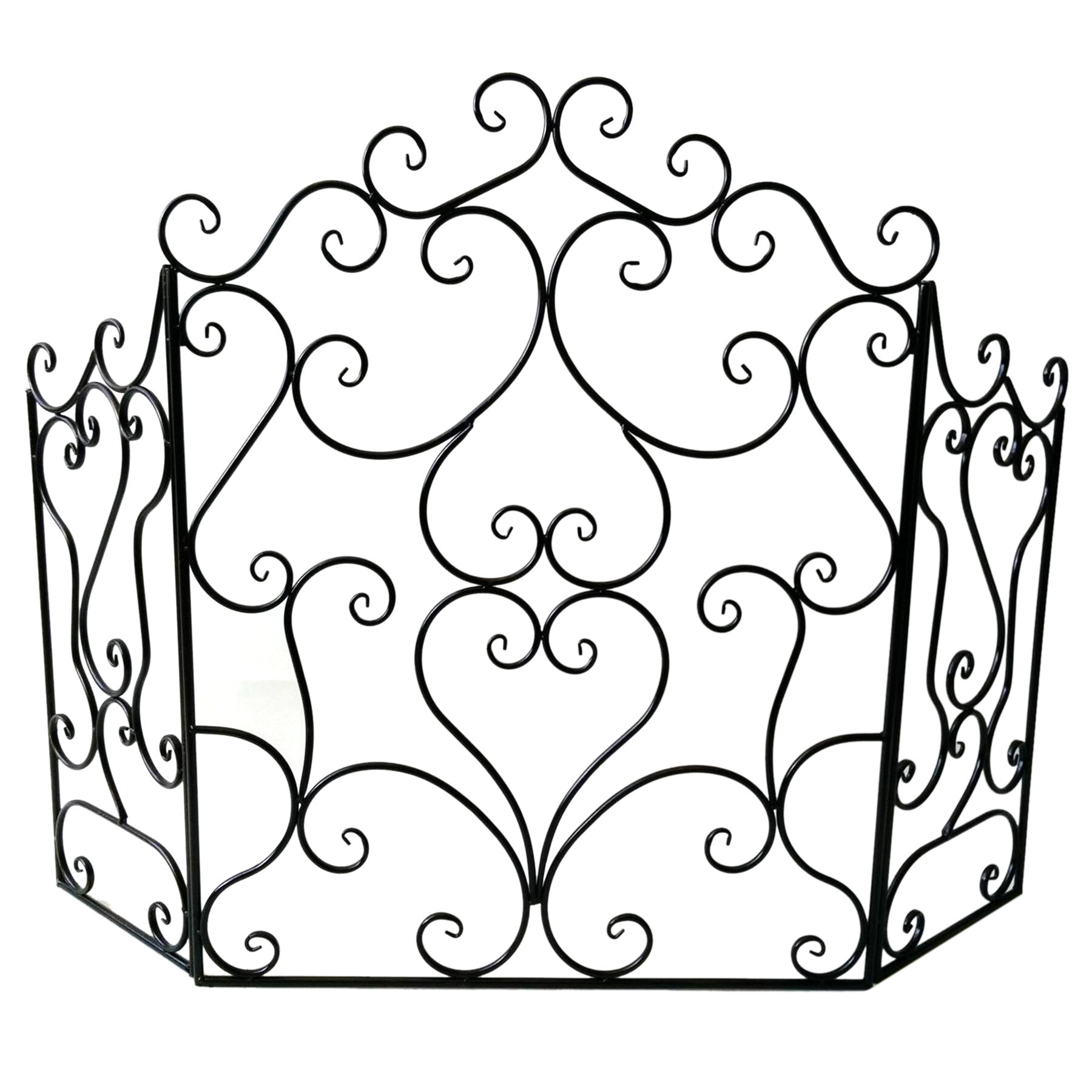Bronze Metal Scroll Fireplace Screen