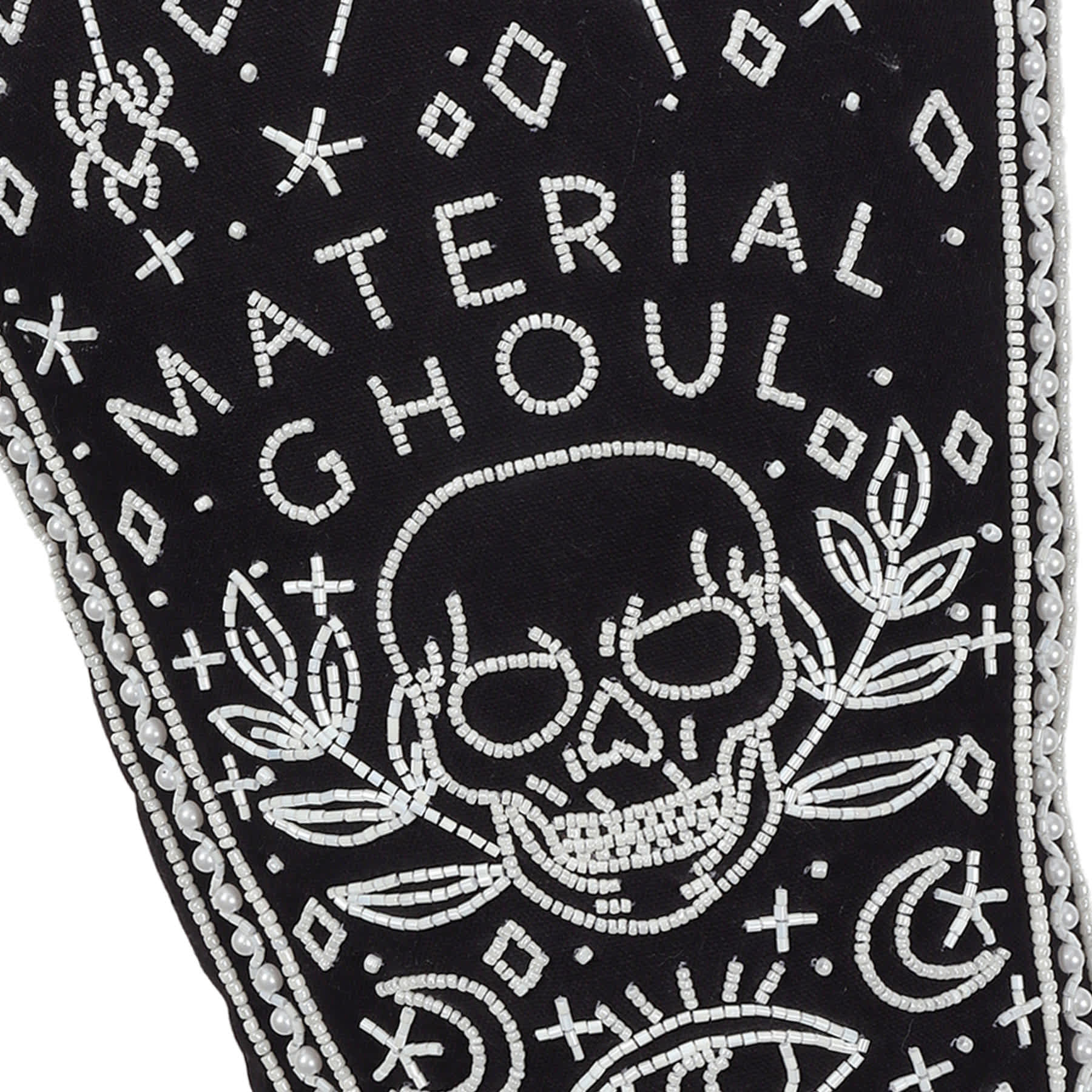 Hey Boo! Beaded Ghoul Coffin Throw Pillow, 17x11