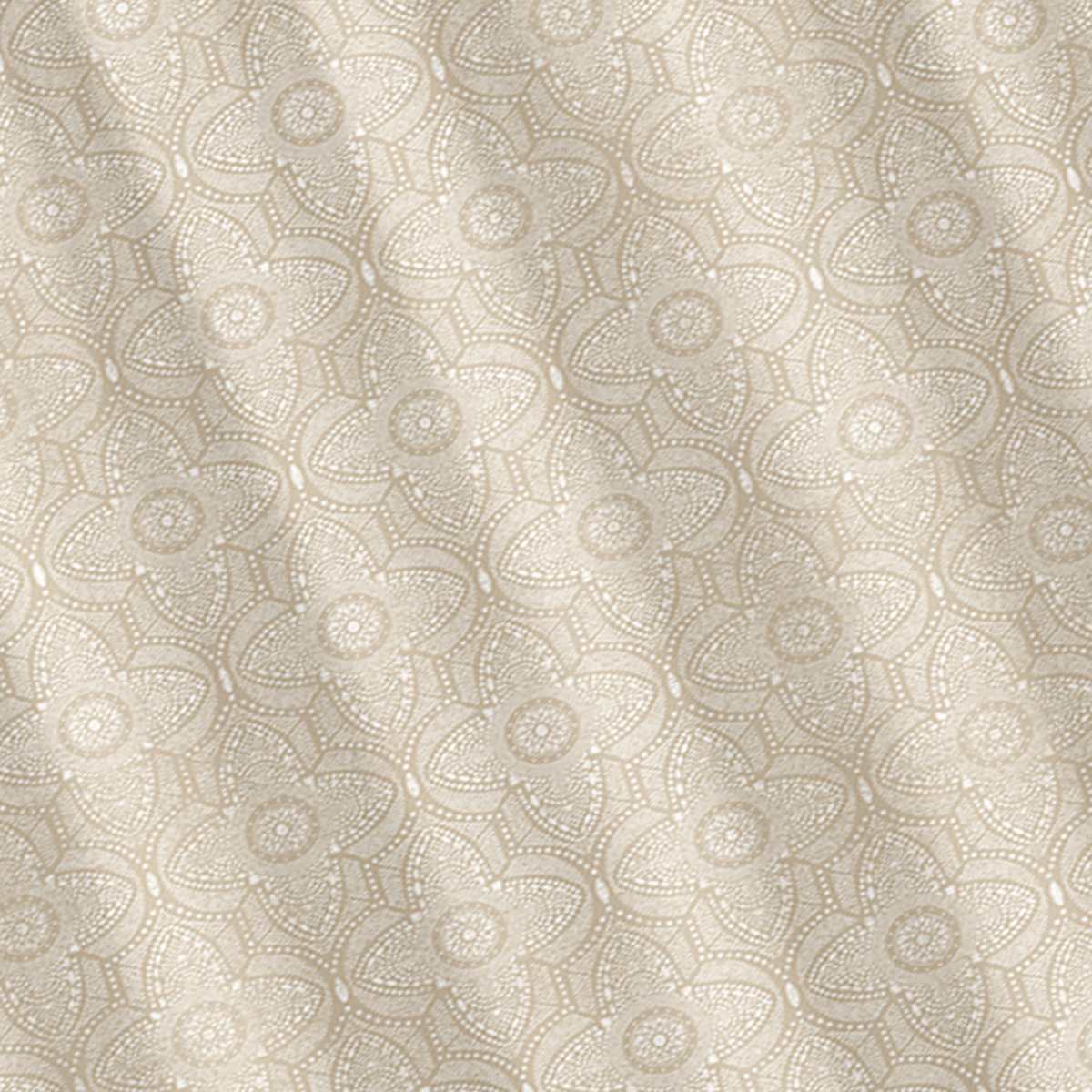 Taupe Arabesque Medallion Shower Curtain, 72"