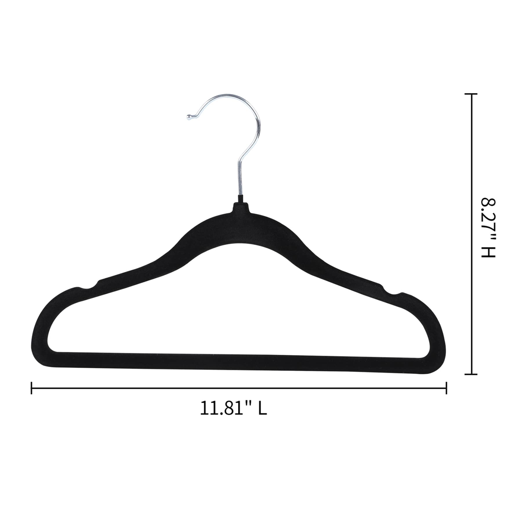 Tiny Dreamers 10-Piece Velvet Hanger, Black