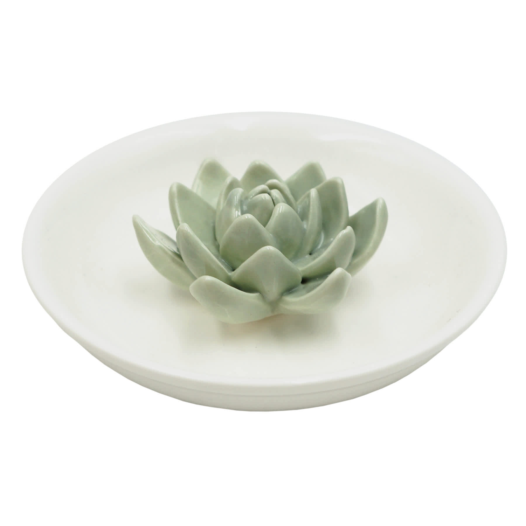 Found & Fable Ceramic Succulent Incense Holder, 4"