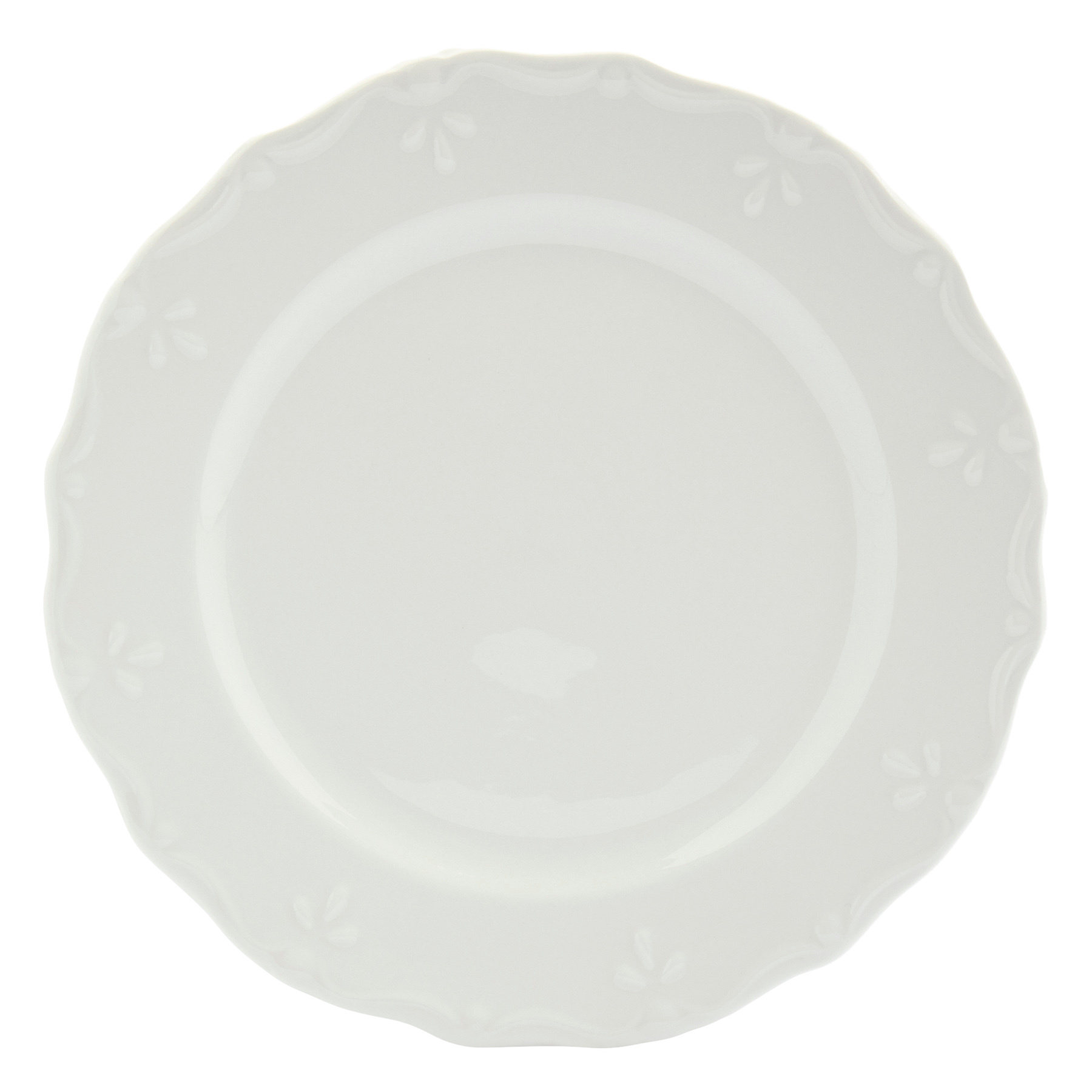 12-Piece Scalloped Dinner Set, White