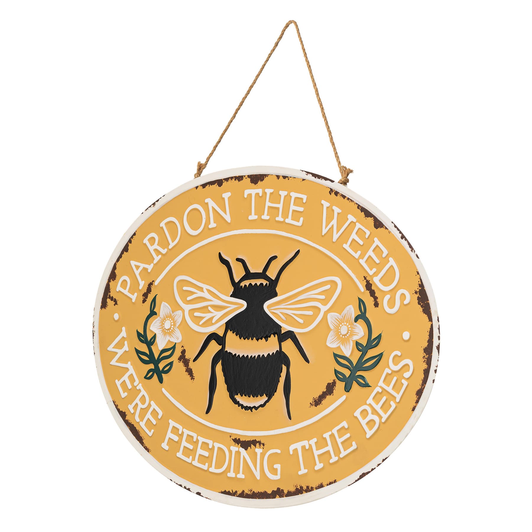 Honeybloom Metal Bee & Flower Outdoor Wall Decor, 16"