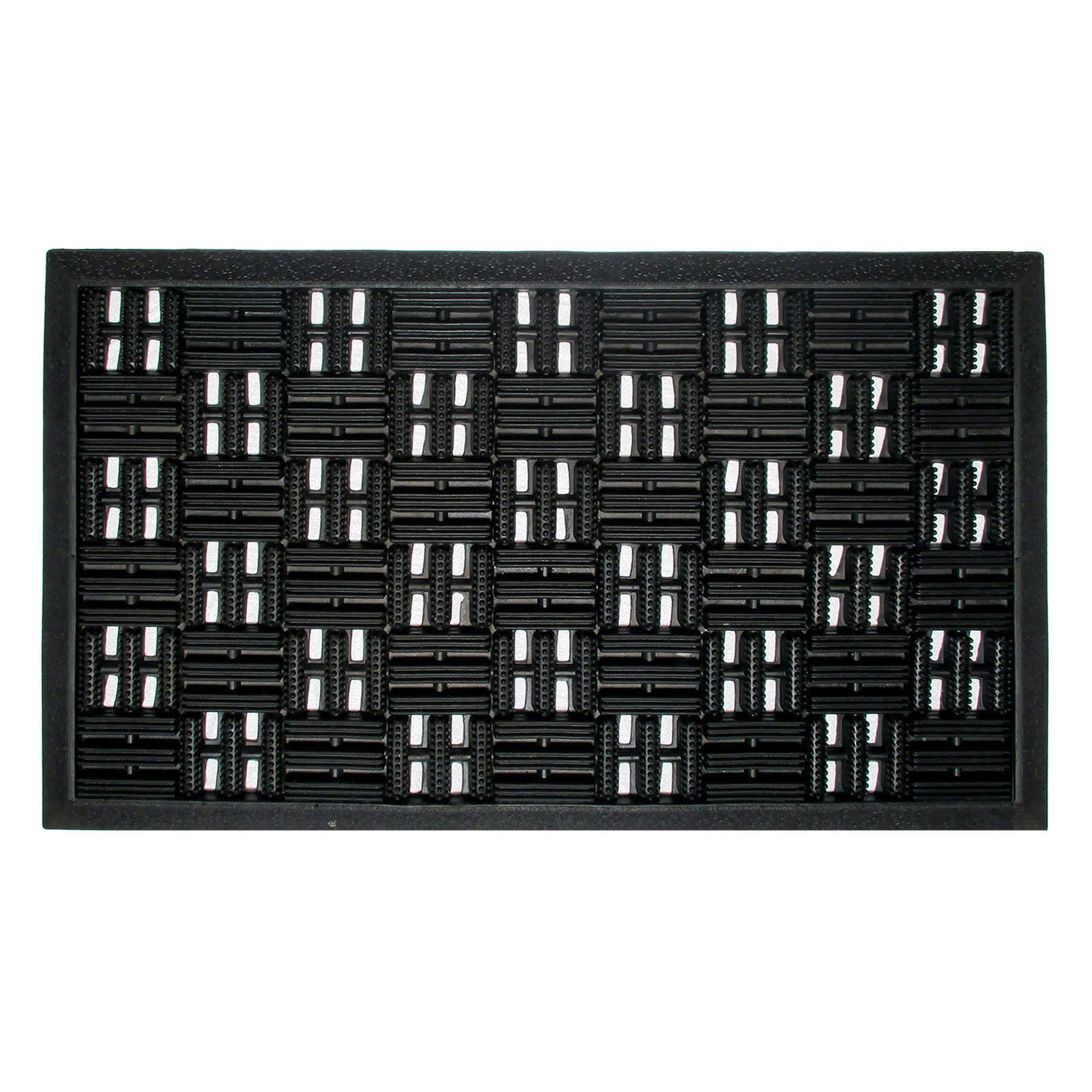 Black Parquet Rubber Doormat, 24x36