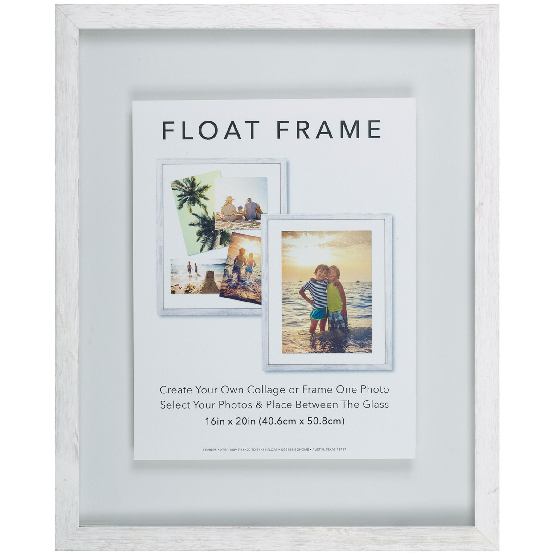 Whitewash Linear Profile Floating Wall Frame, 16x20
