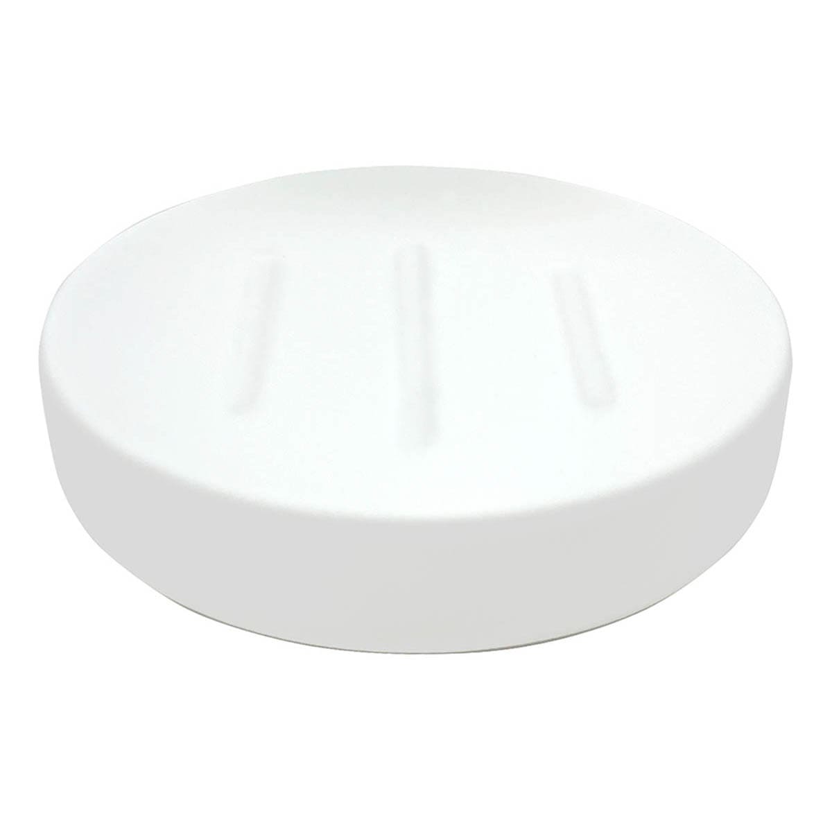 Soho White Soft Touch Ceramic Soap Dish, 4.8"