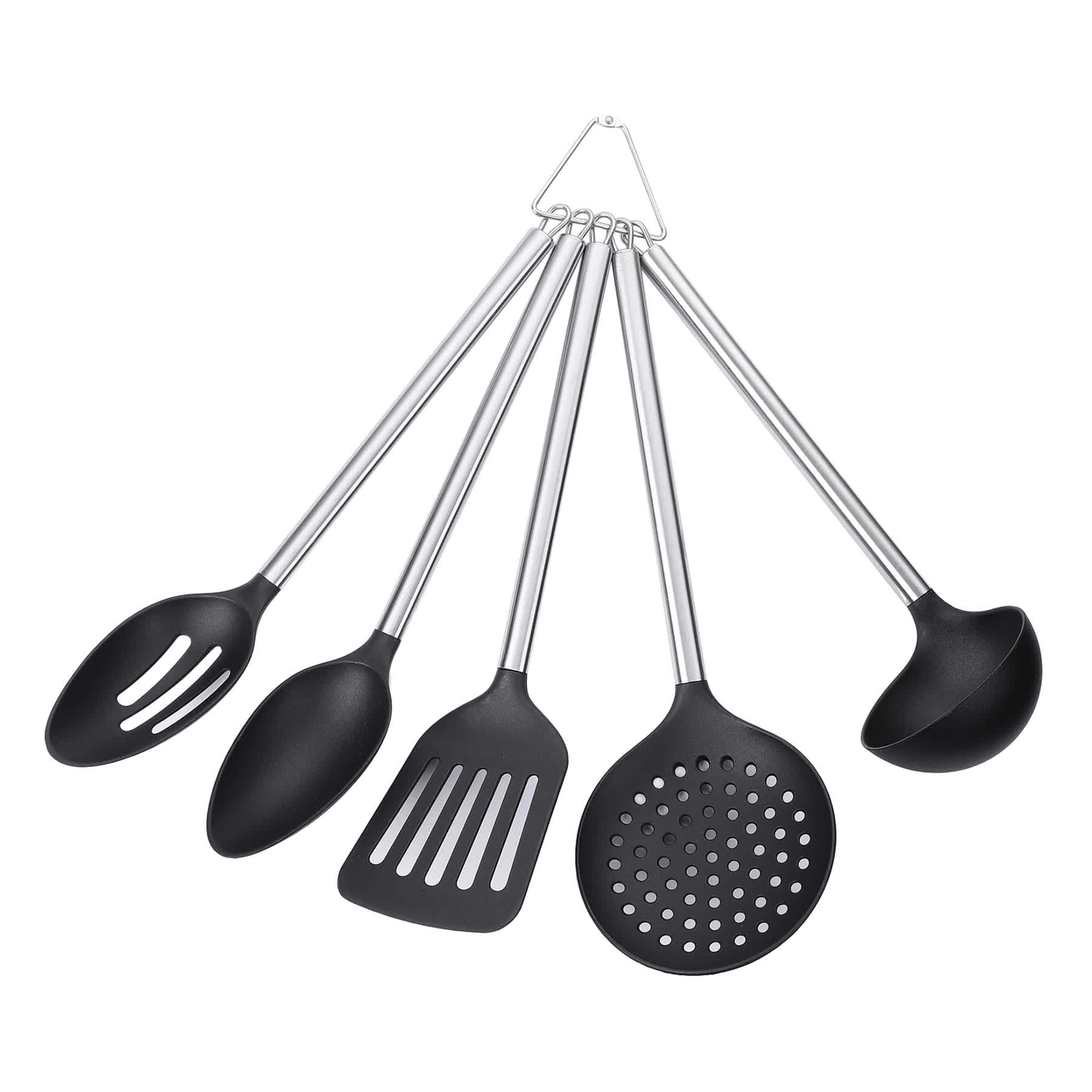 5-Piece Nylon Kitchen Tool Set, Black