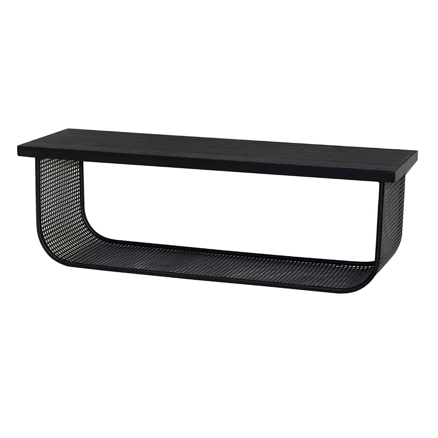 Ty Pennington Black Metal & Wood Shelf, 22x7