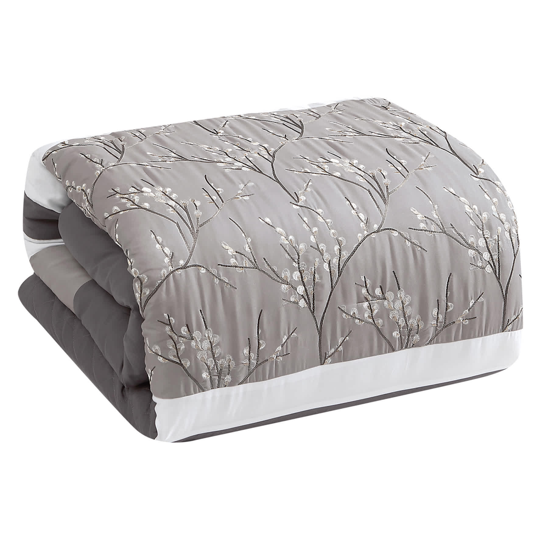 7-Piece Wayton Grey Comforter Set, King