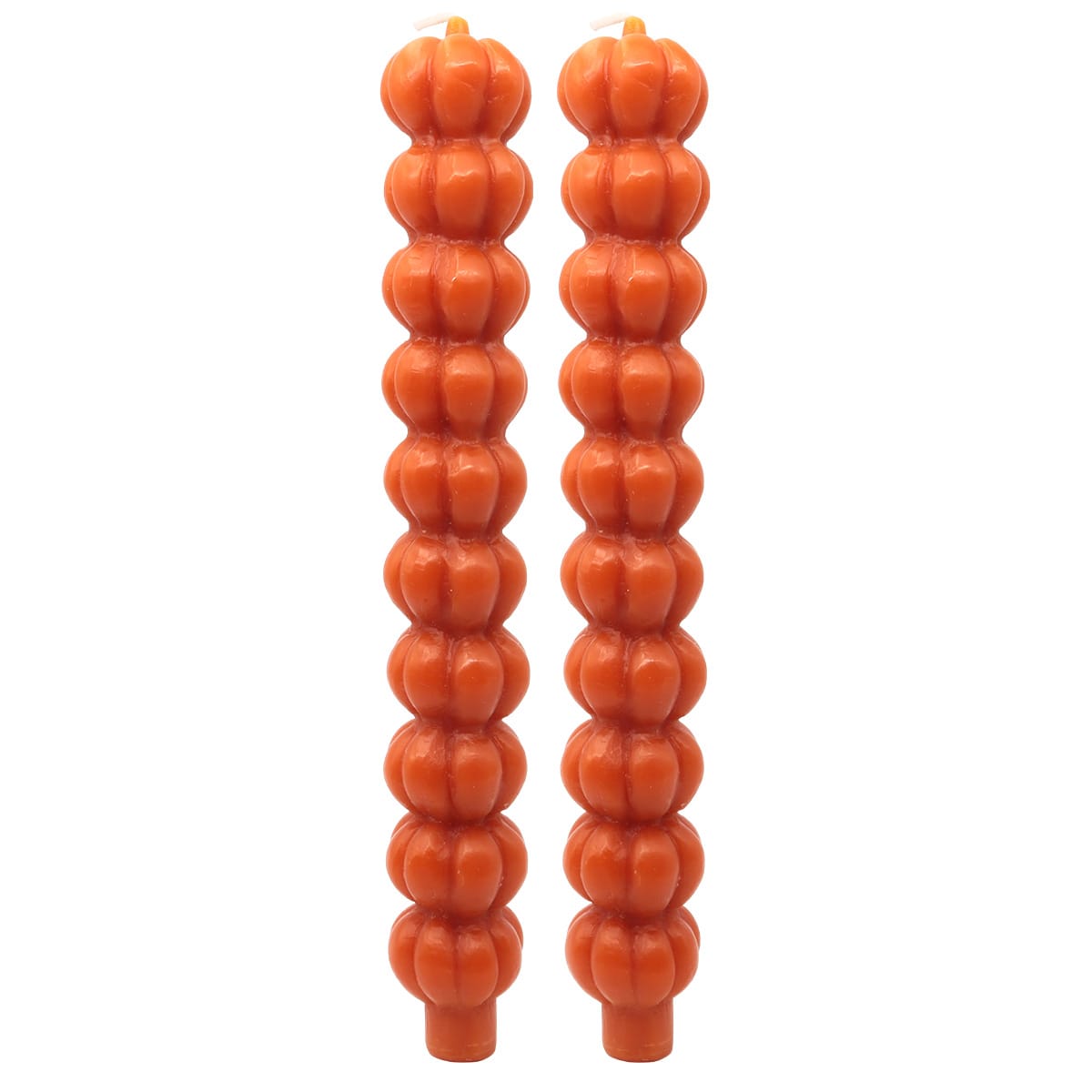 2-Pack Pumpkin Taper Candles, 10"