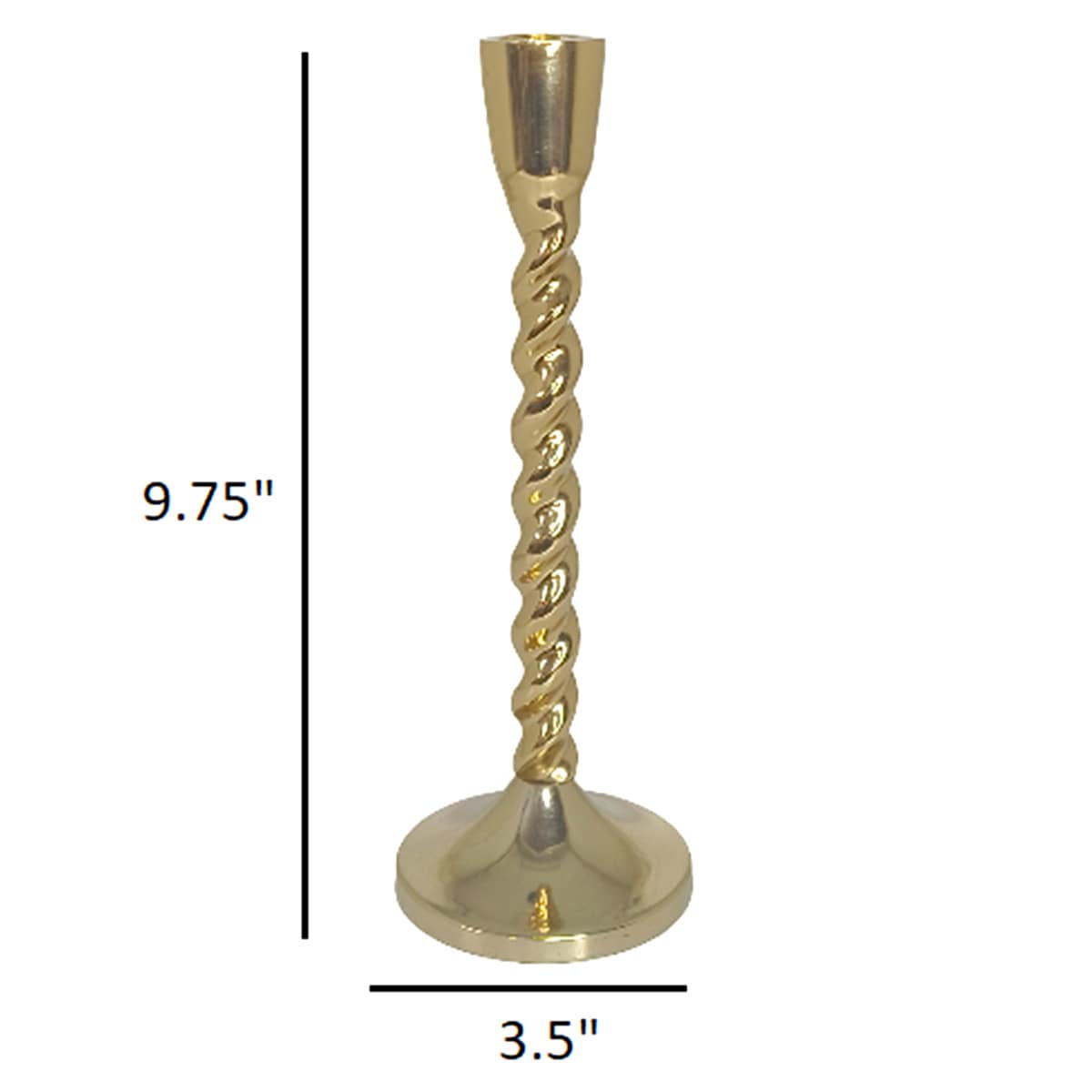 Twisted Gold Taper Candle Holder, 10"