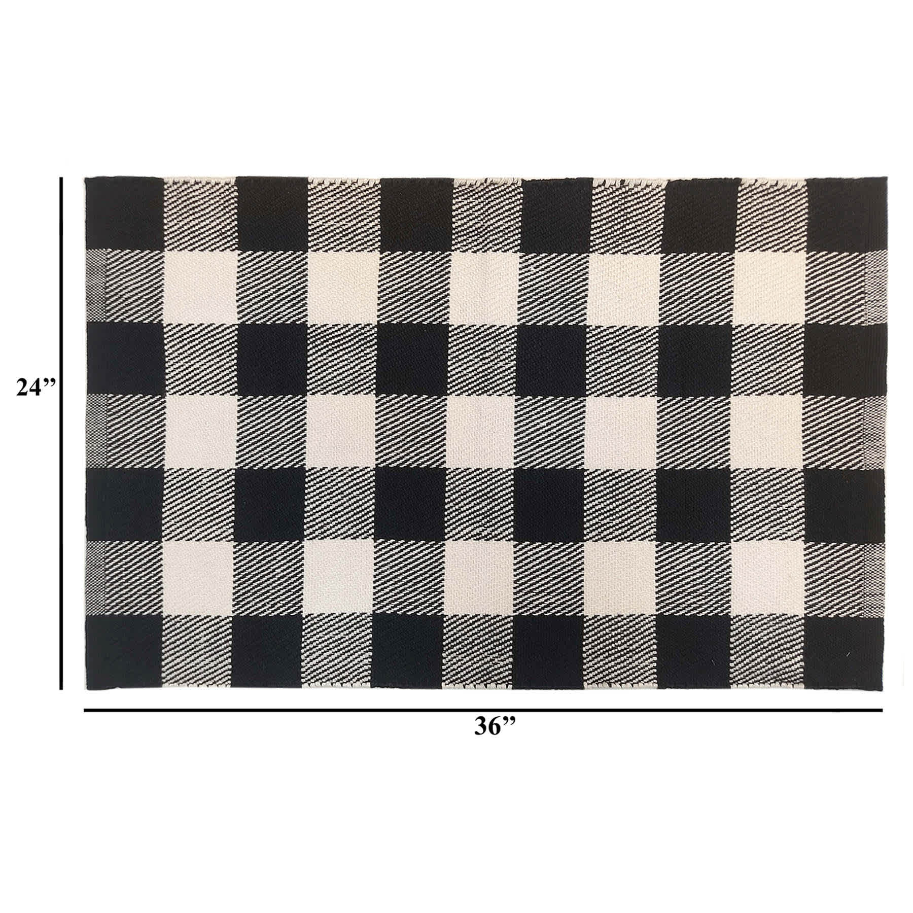 Black & White Buffalo Plaid Layering Mat, 24x36