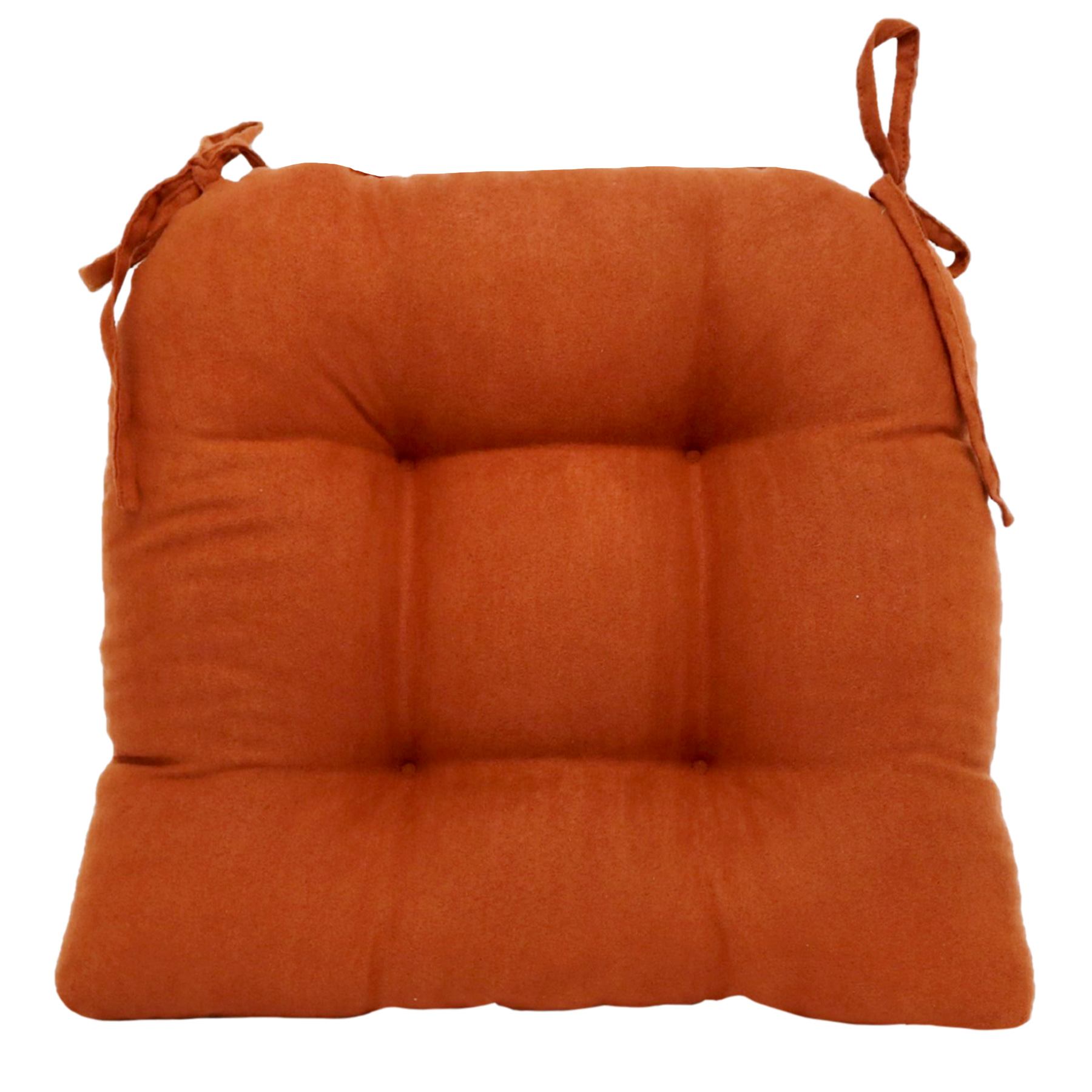 Baked Clay Faux Suede Dining Chair Cushion, 14x15