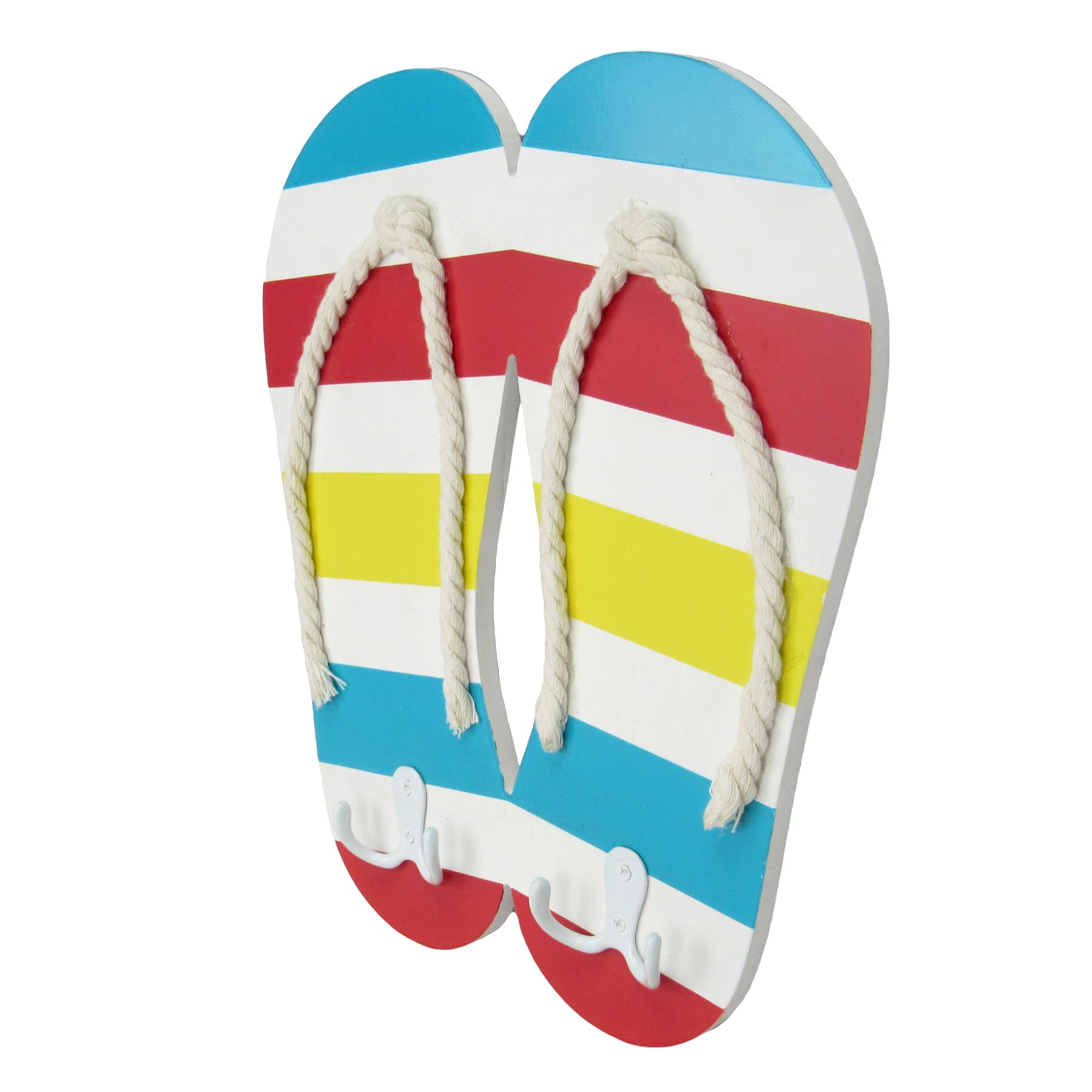Double Prong Wooden Flip Flop Outdoor Wall Hook, 12"