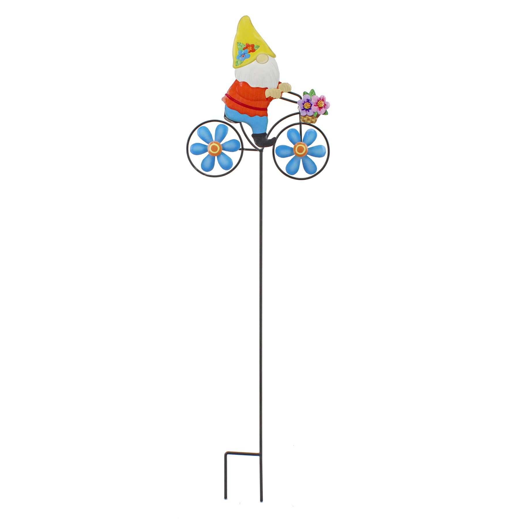Yellow Gnome Bike Yard Stake, 32"
