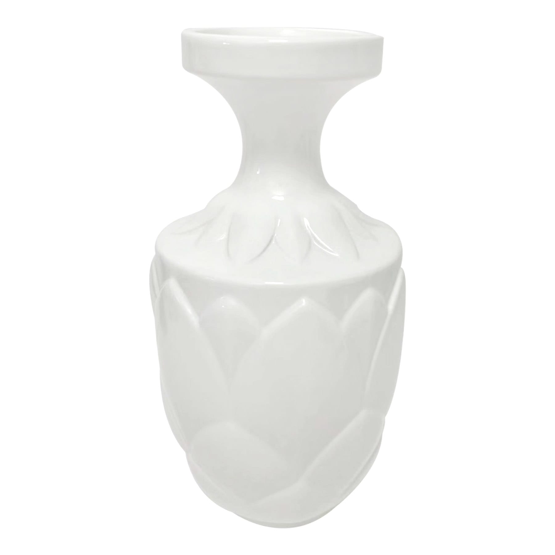 Providence White Ceramic Vase, 8"