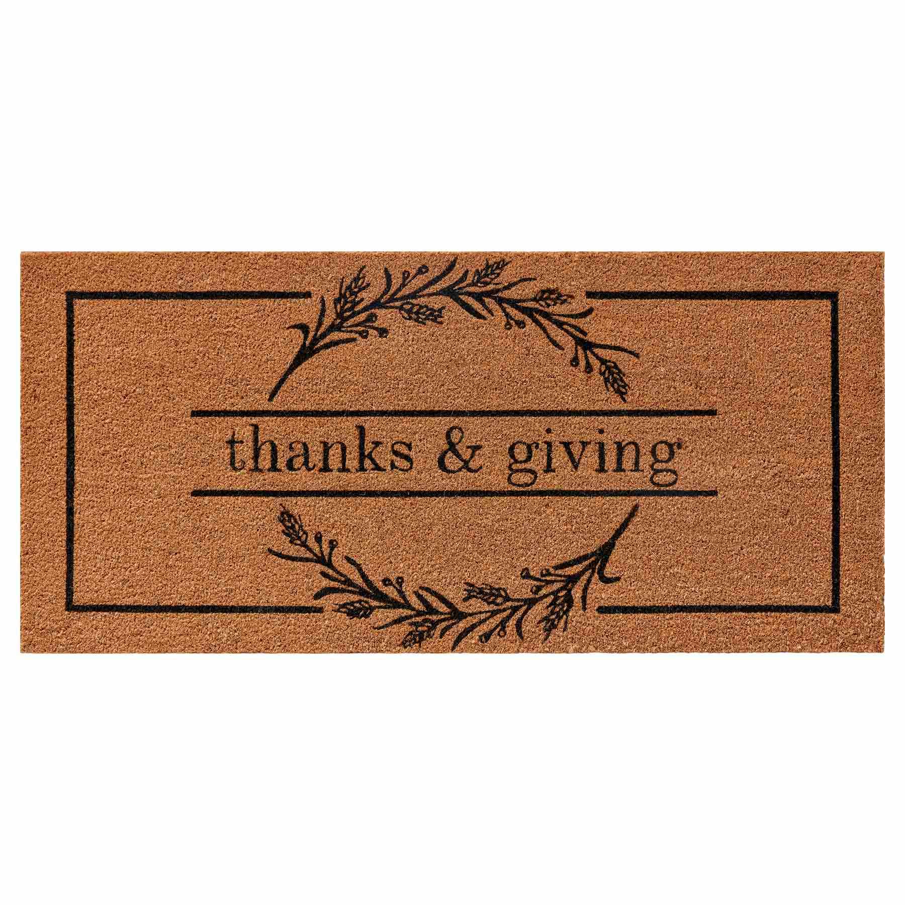 Thanks & Giving Coir Mat, 22x47
