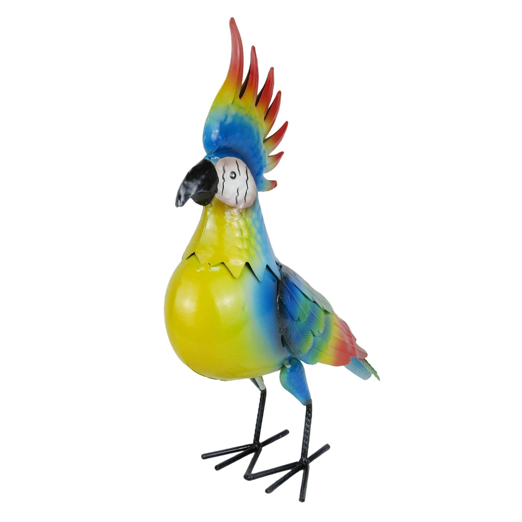 Metal Parrot Outdoor Garden Statue, 15.5"