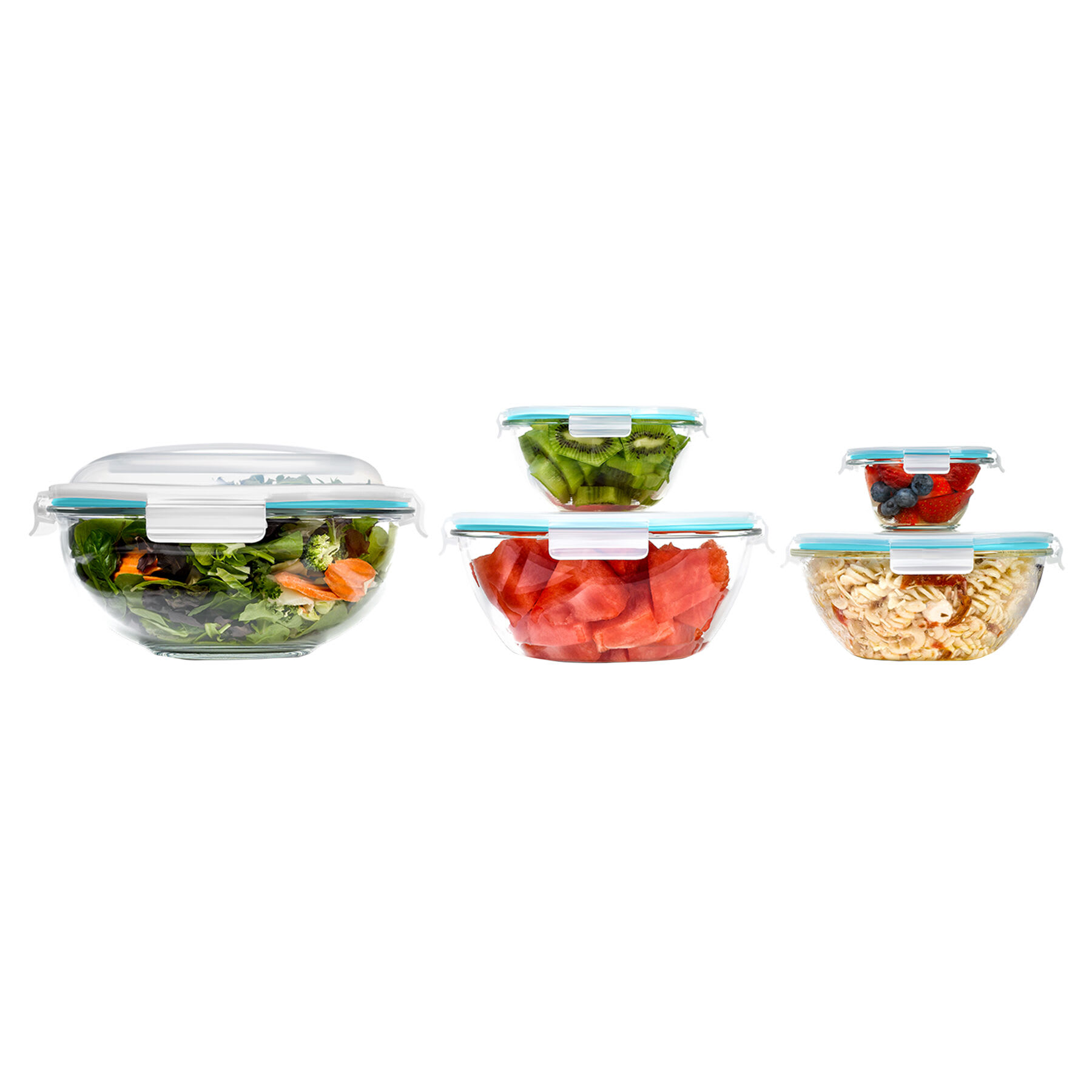 10-Piece Glass Salad Bowl with Locking Lid