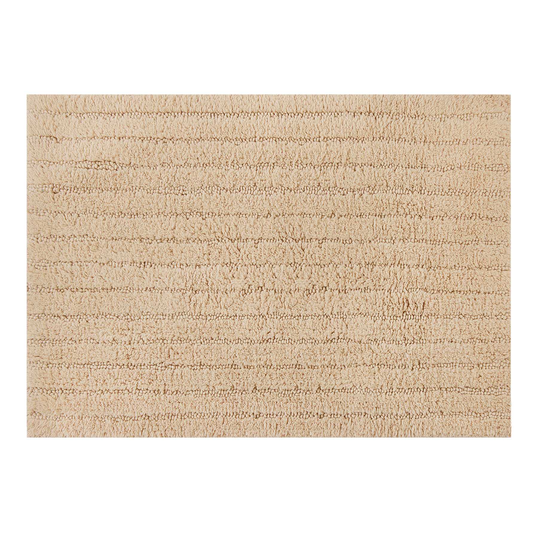 Found & Fable Ivory Striped High-Low Bath Rug, 17x24