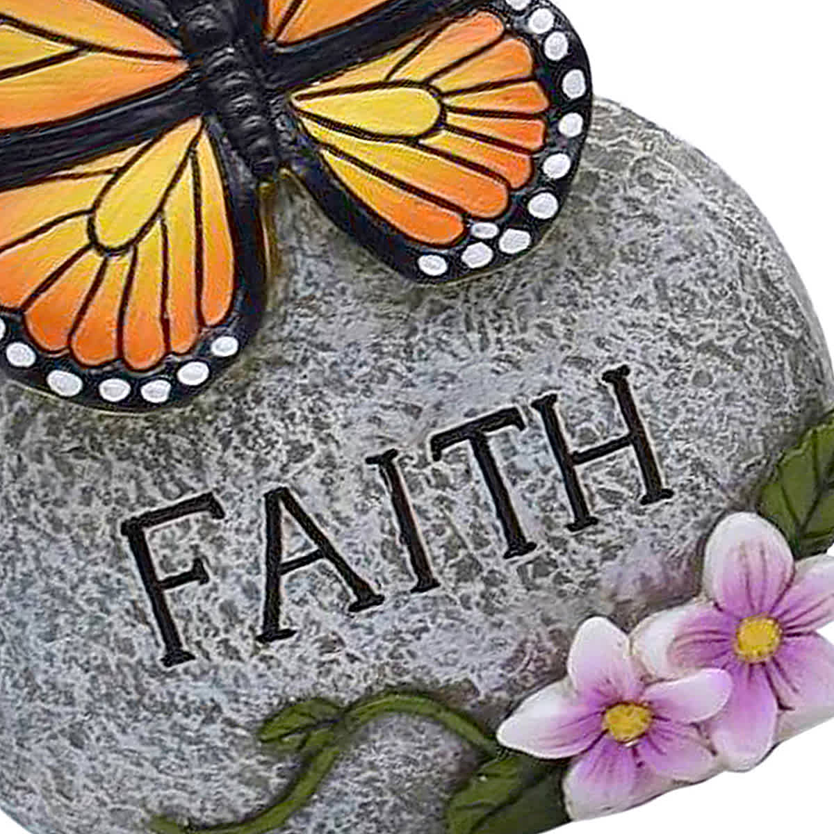 Butterfly Faith Stone Outdoor Garden Statue, 5"