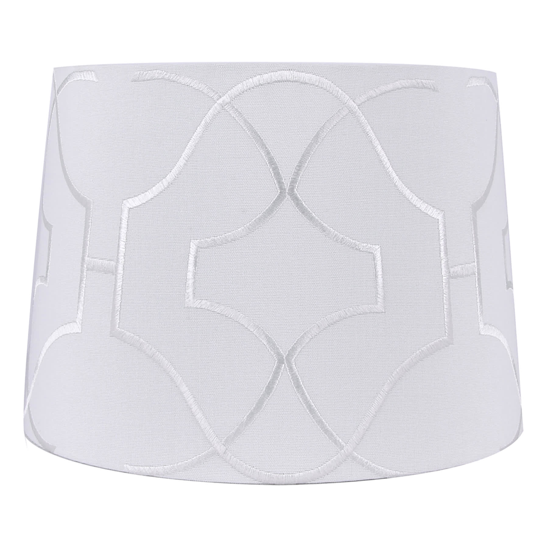 Providence White Tonal Embroidered Medium Table Lamp Shade, 12x14x10
