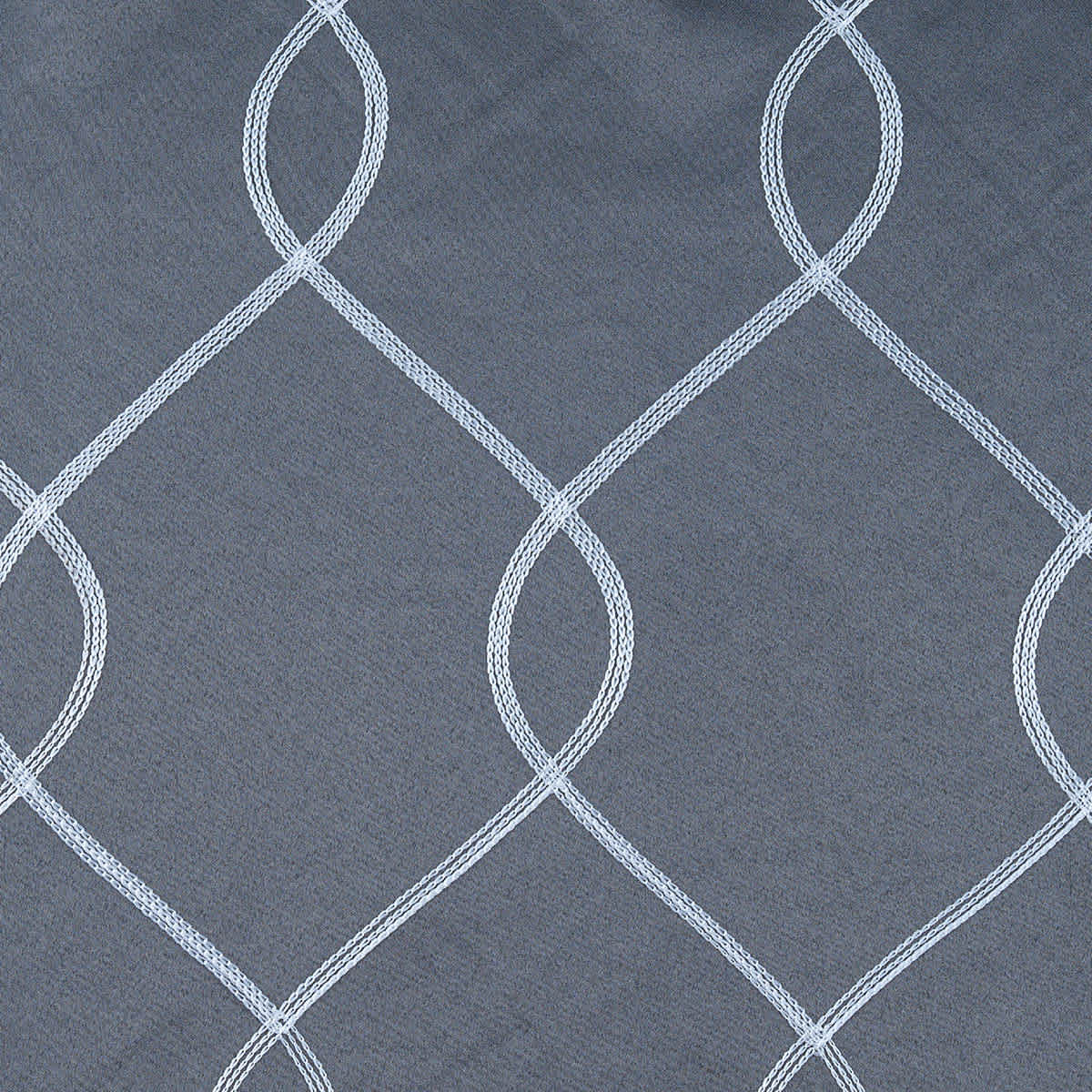 Riley Grey & White Embroidered Blackout Curtain Panel, 84"