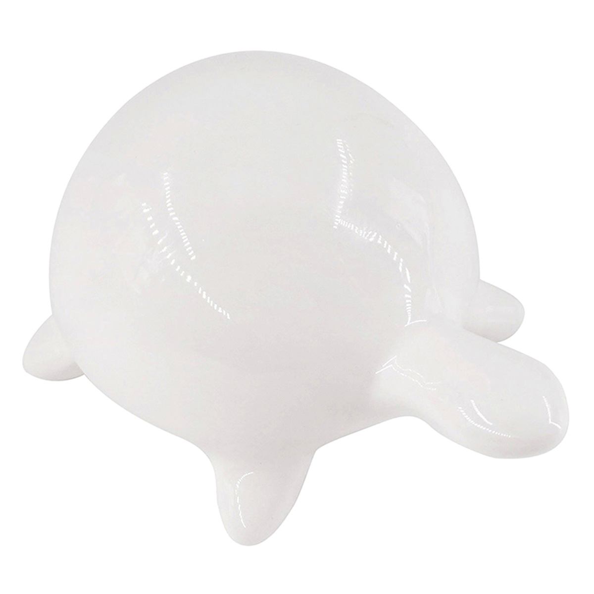 White Ceramic Tortoise, 5"