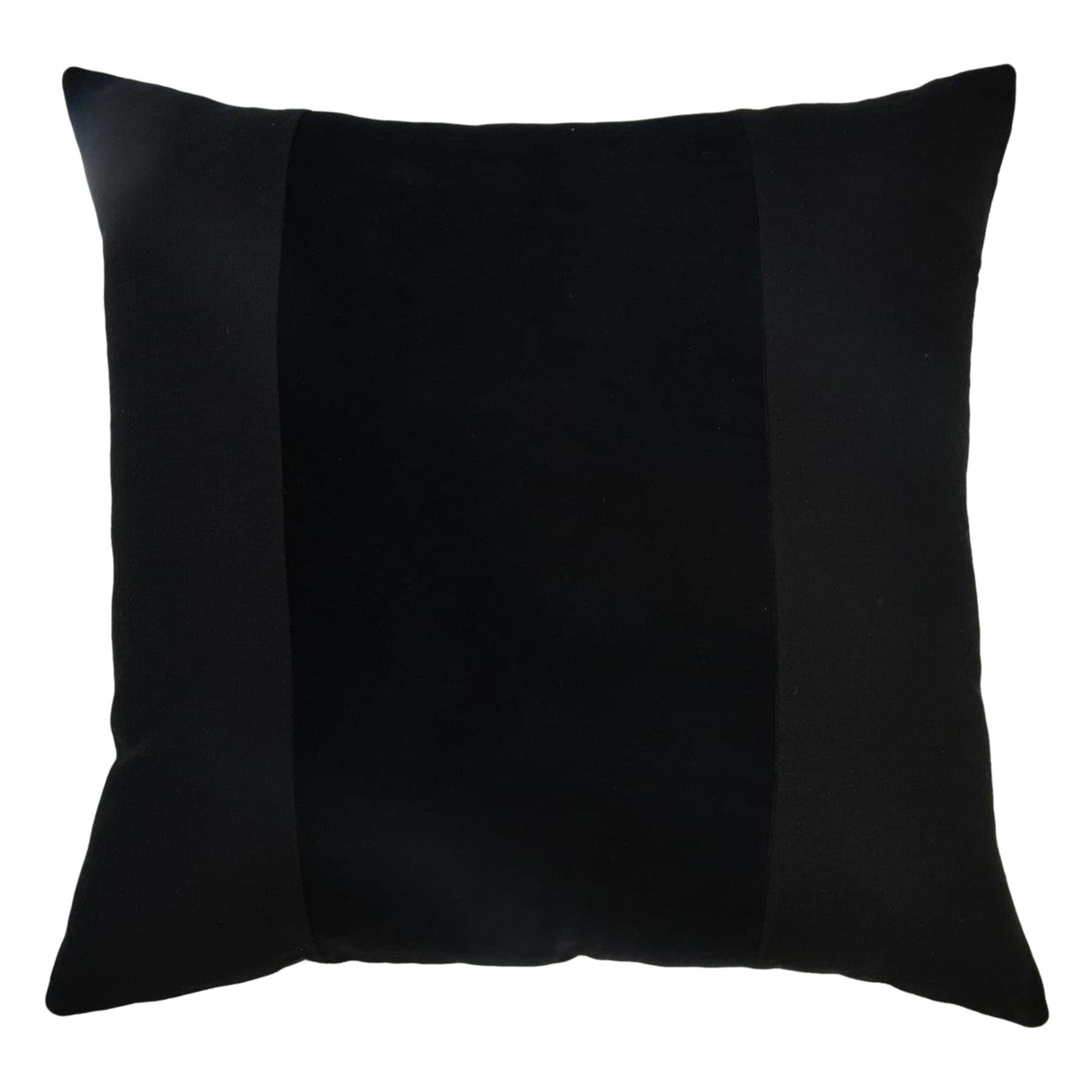 Crosby St. Black Cotton Slub & Velvet Throw Pillow, 24"